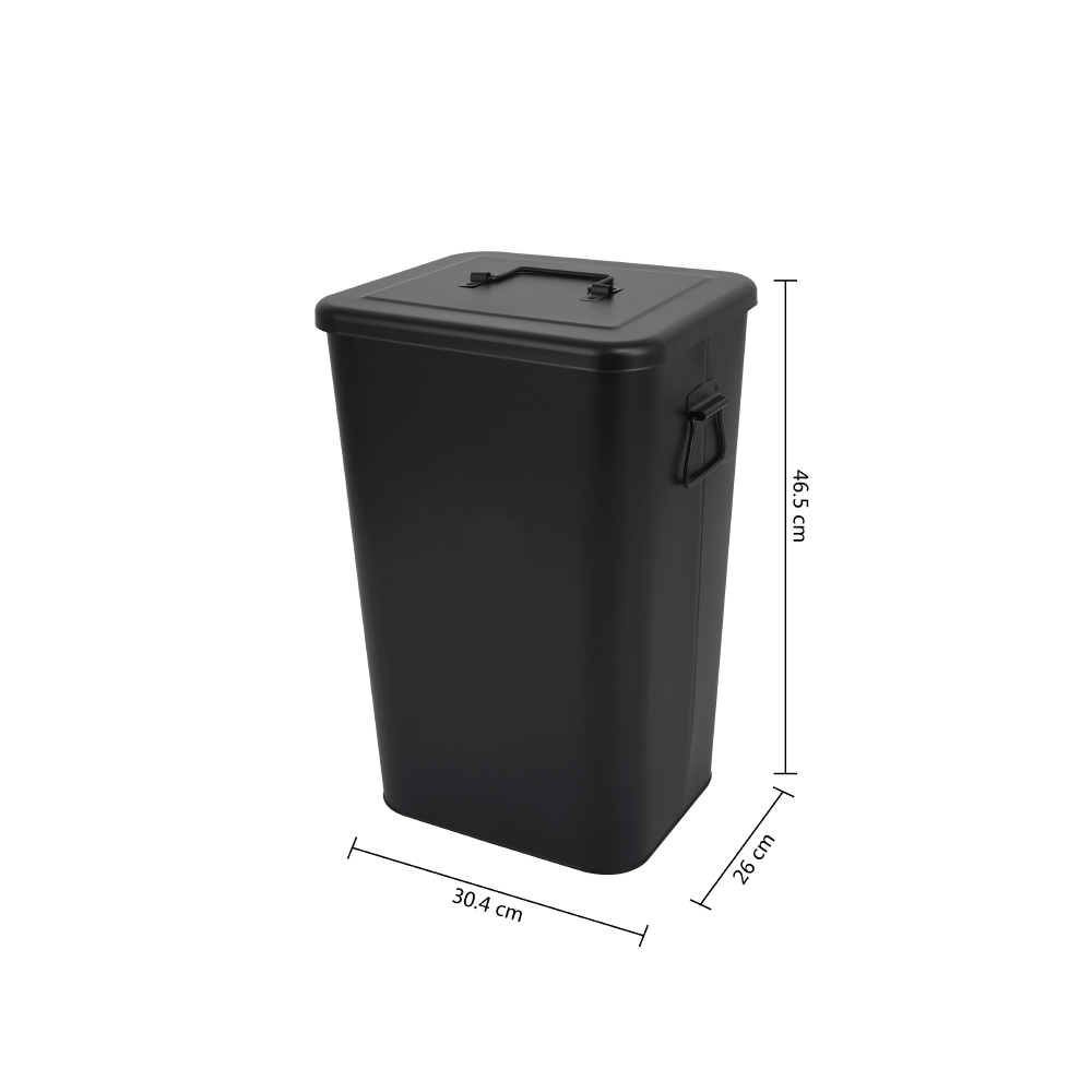 Poubelle de cuisine 26L DELINIA Loft acier noir - 3