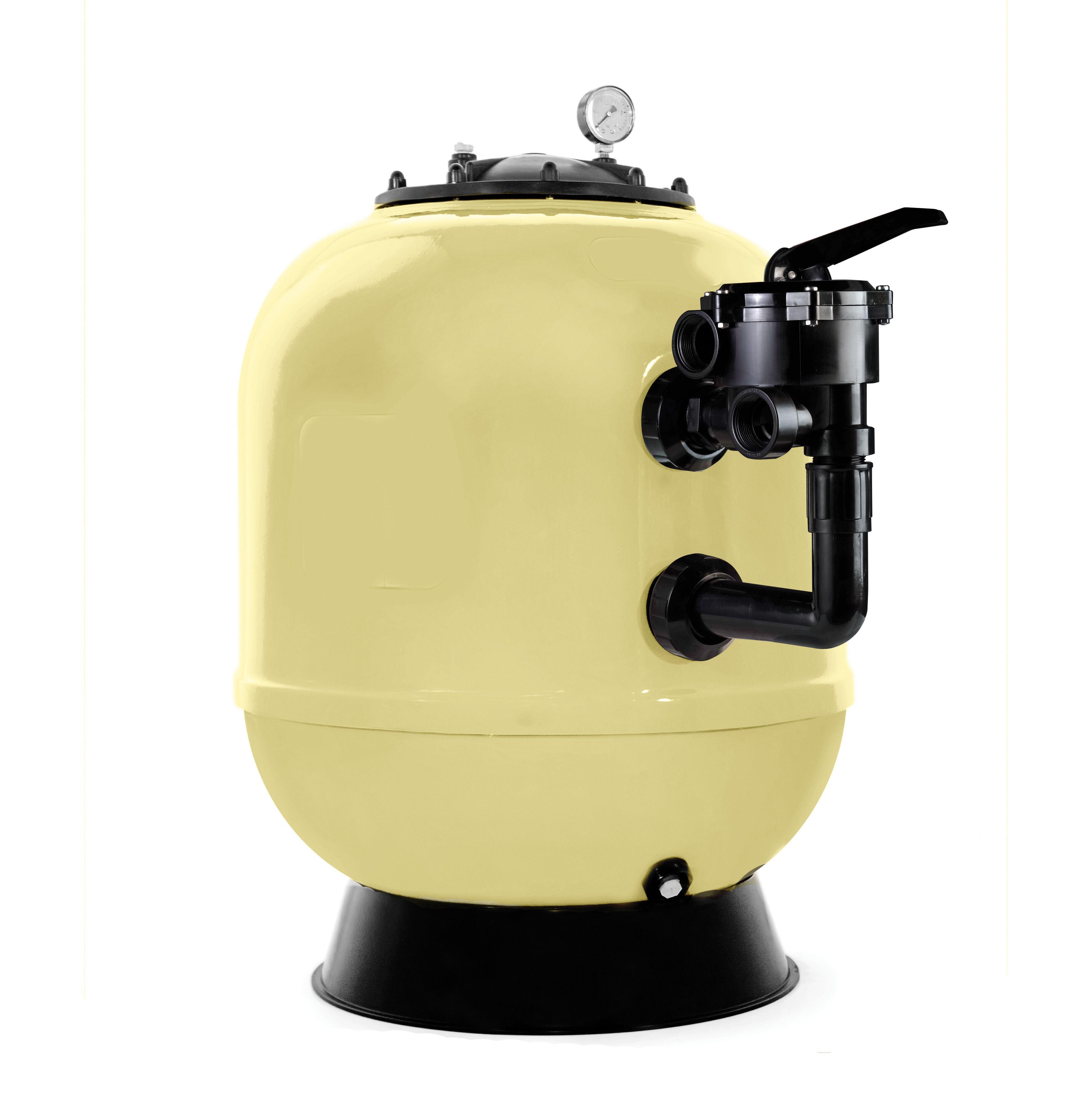 Filtro de arena laminado qp 900 de 90 cm de ø para piscinas de 256 m3 +saco de arena de sílice axton 25 kg