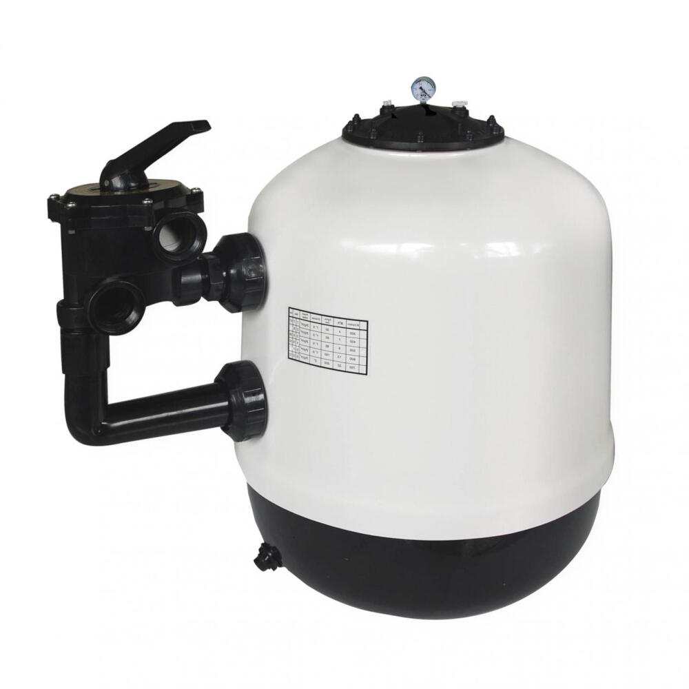 Filtro de arena laminado qp alaska de 78 cm de ø para piscinas de 192 m3 + saco de vidrio filtrante para filtro de piscina axton 20 kg