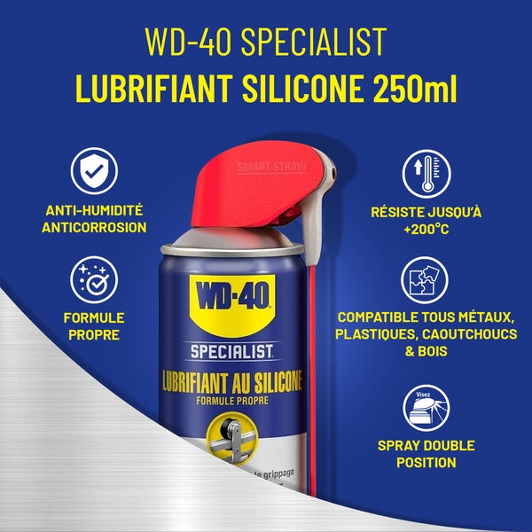 Lubrifiant au silicone WD-40 Specialist - 250 ml - 33721 - Espace Bricolage
