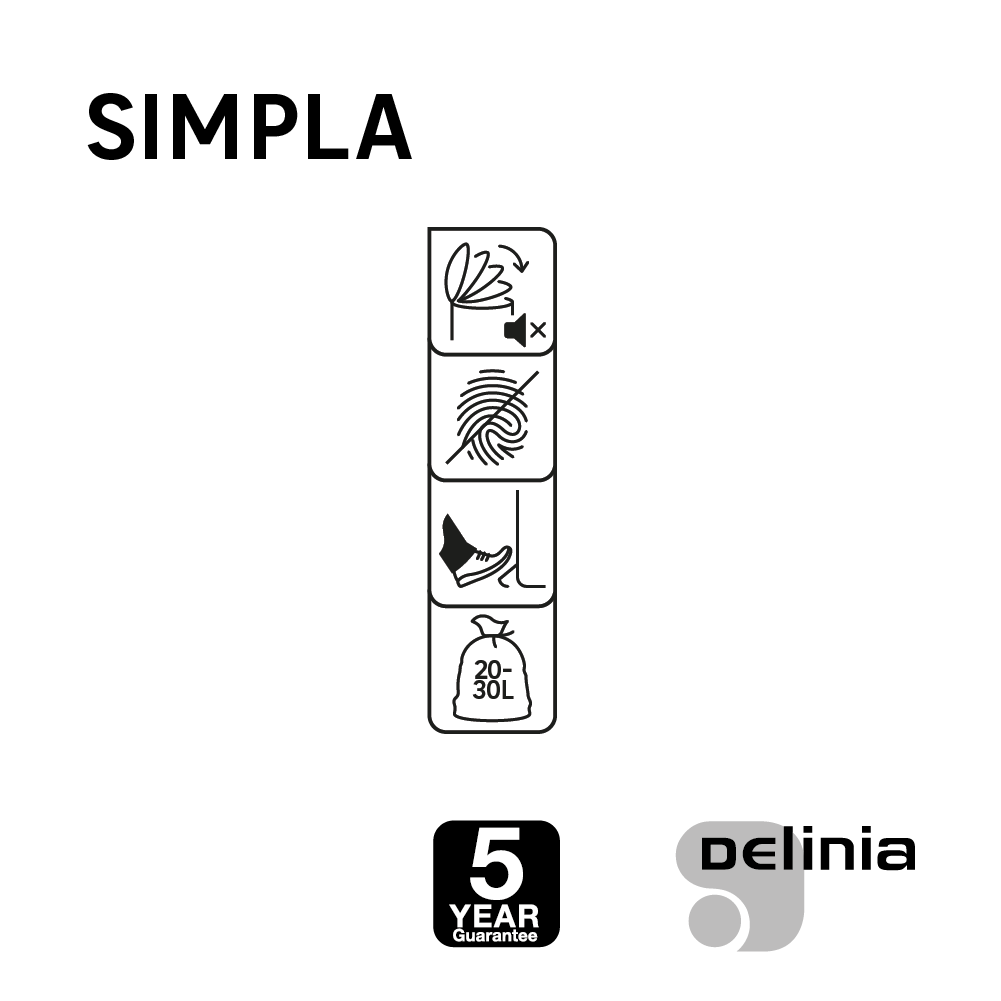 Poubelle de cuisine 20L à pédale DELINIA Simpla gris - 4