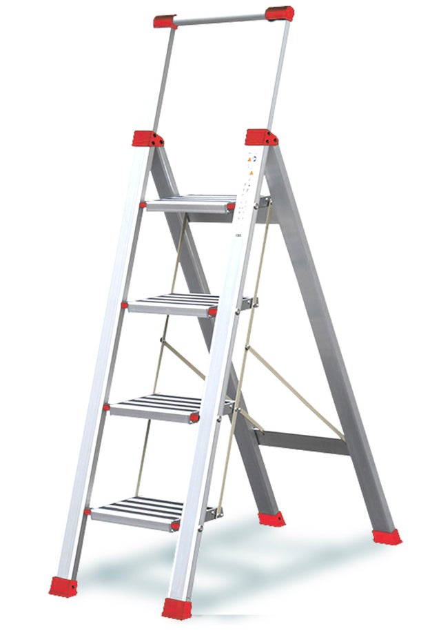 Escalera aluminio 4 peldaños CODIVEN altura máxima de trabajo 1.49 m