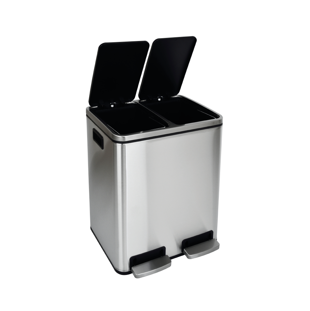 Balde do lixo Delinia Smart com 2 compartimentos 2 x 15L inox - 3