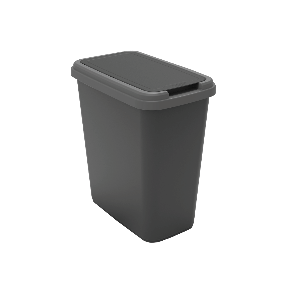 Balde do lixo com tampa 25 L Delinia preto - 12