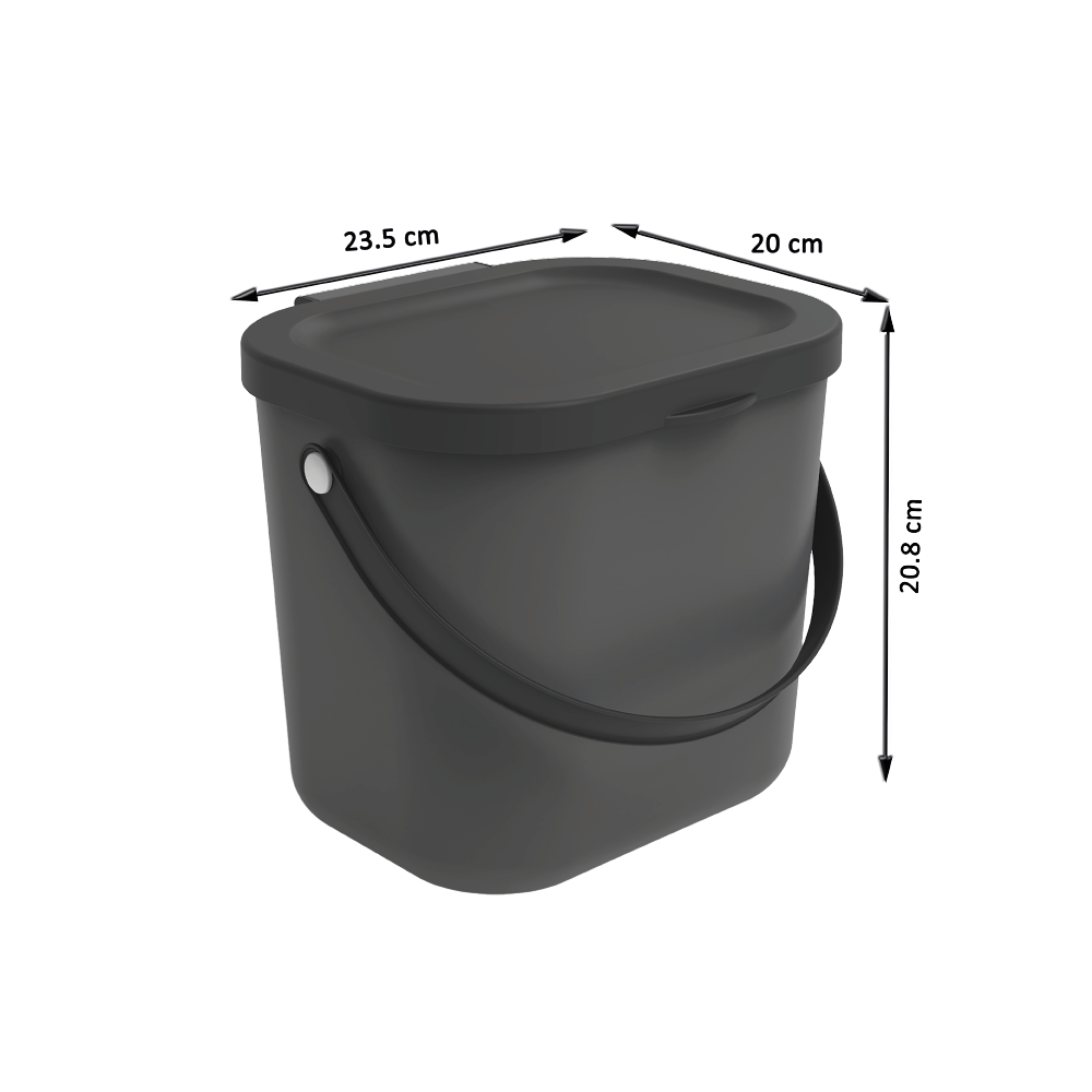 Poubelle compost de cuisine 6L DELINIA Trendy anthracite - 5