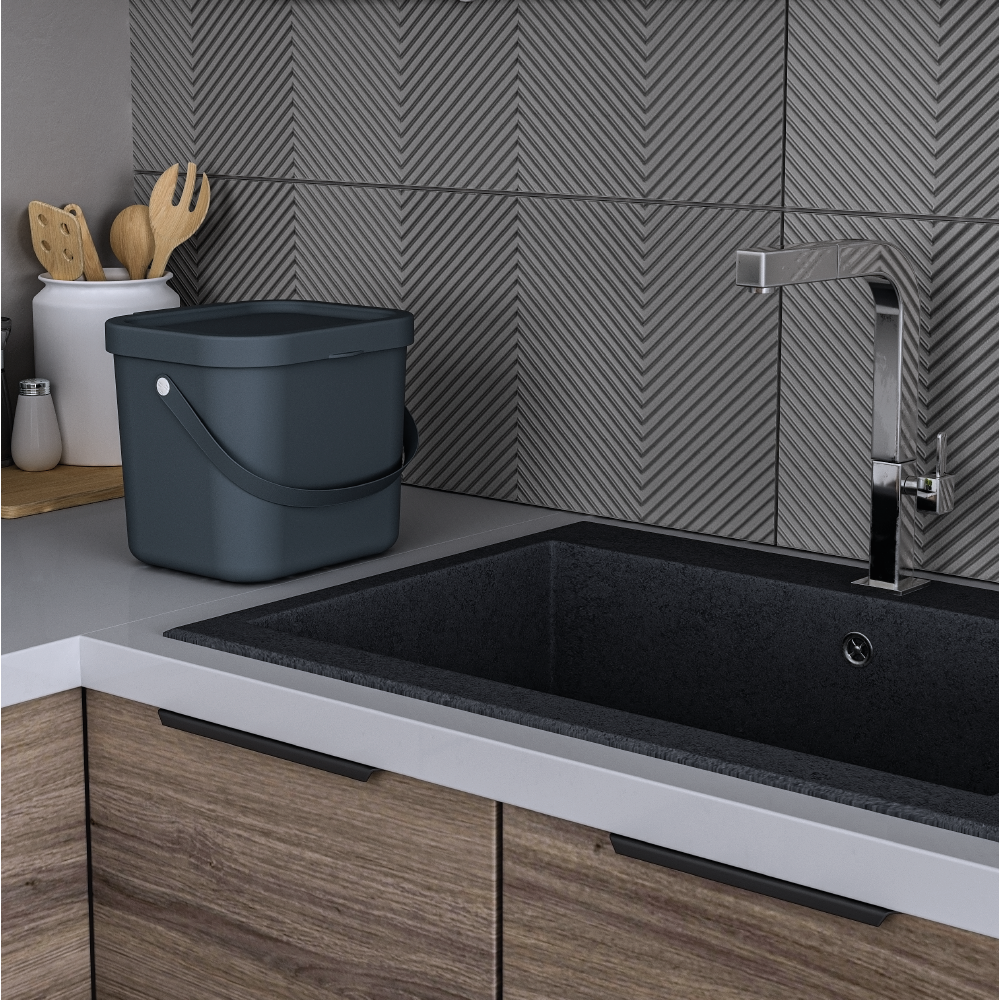 Pattumiera Trendy DELINIA manuale grigio / argento 6 L - 2