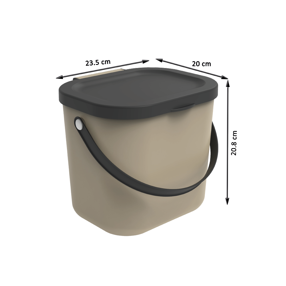 Balde do lixo para reciclagem DELINIA TAUPE 6L - 7