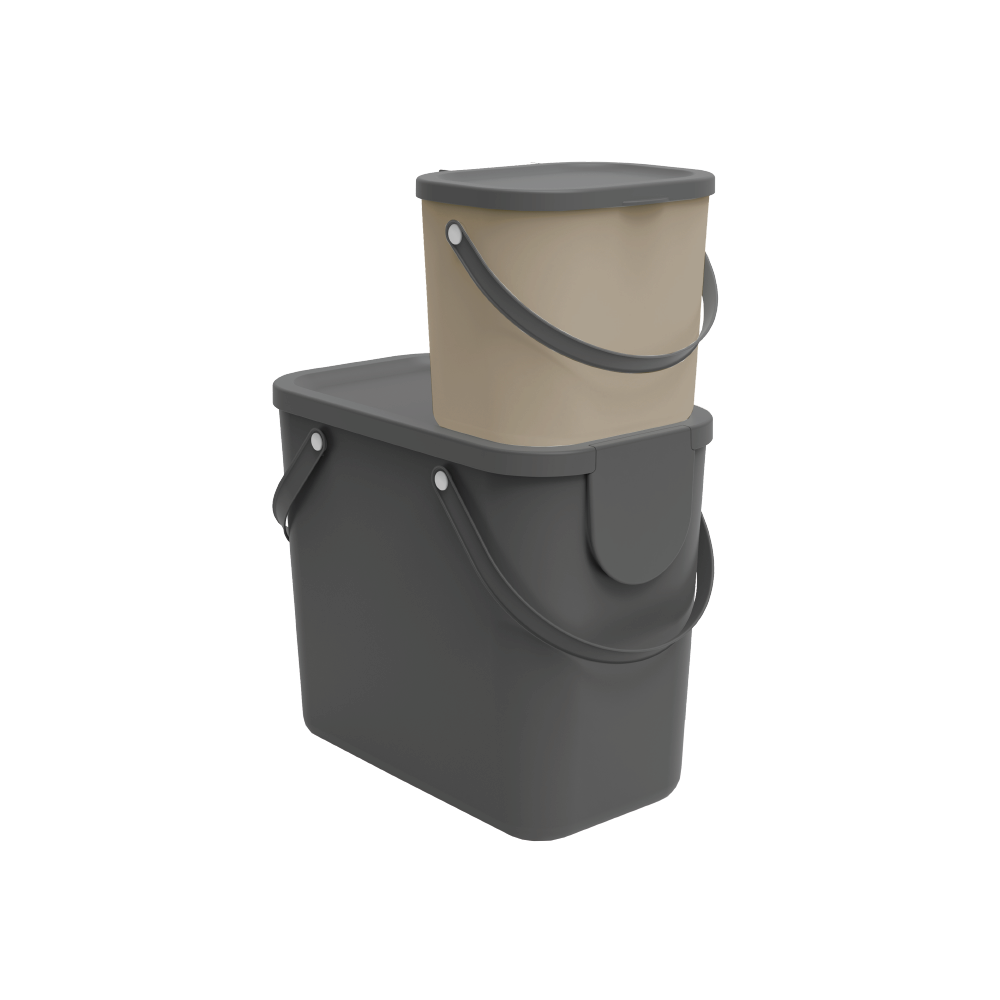 Pattumiera per raccolta differenziata Trendy DELINIA manuale grigio / argento 25 L - 6