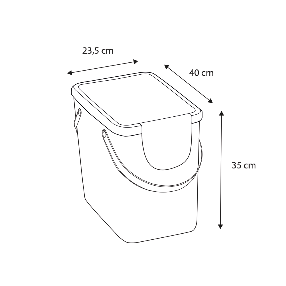 Pattumiera per raccolta differenziata Trendy DELINIA manuale grigio / argento 25 L - 7
