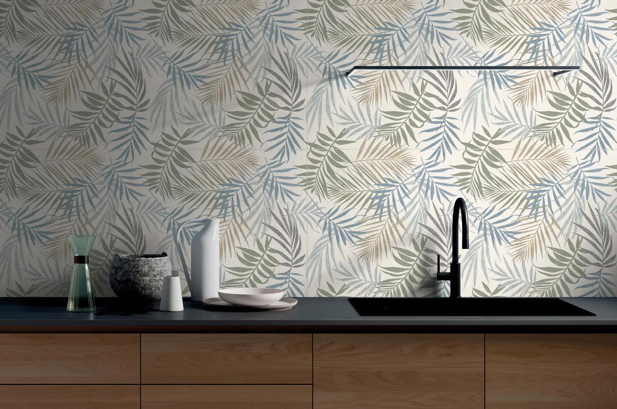 Piastrella da rivestimento interno in gres porcellanato 60 x 120 cm rettificato multicolore satinato Flora Majorelle traffico medio (pei 2/5) Sp. 7 mm 1.44 mq - 2