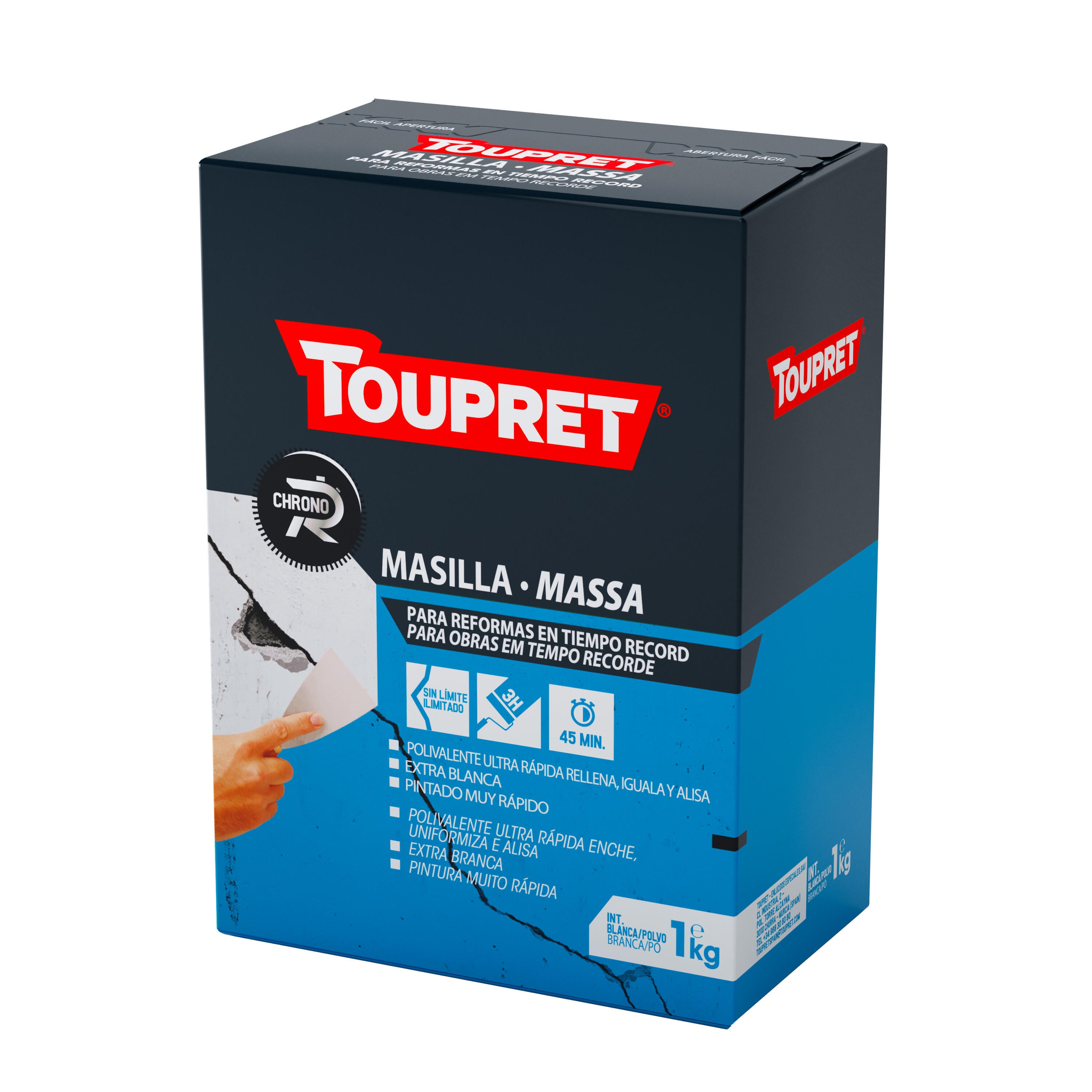 Plaste en polvo chrono ultrarrápida toupret 1kg