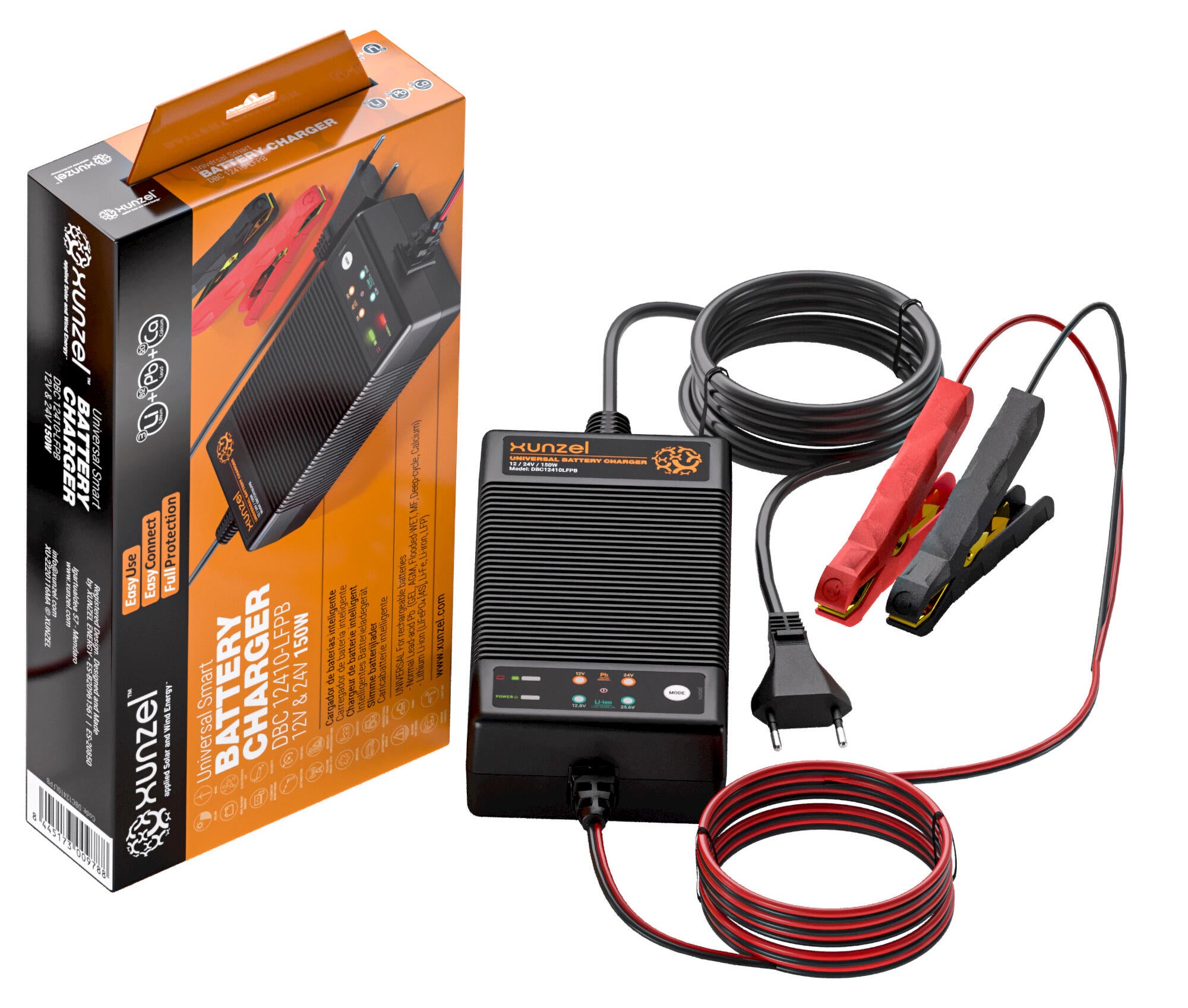 Carregador de bateria universal DBC12410 LFP+PB 12 e 24V 150W XUNZEL IP54 - 3