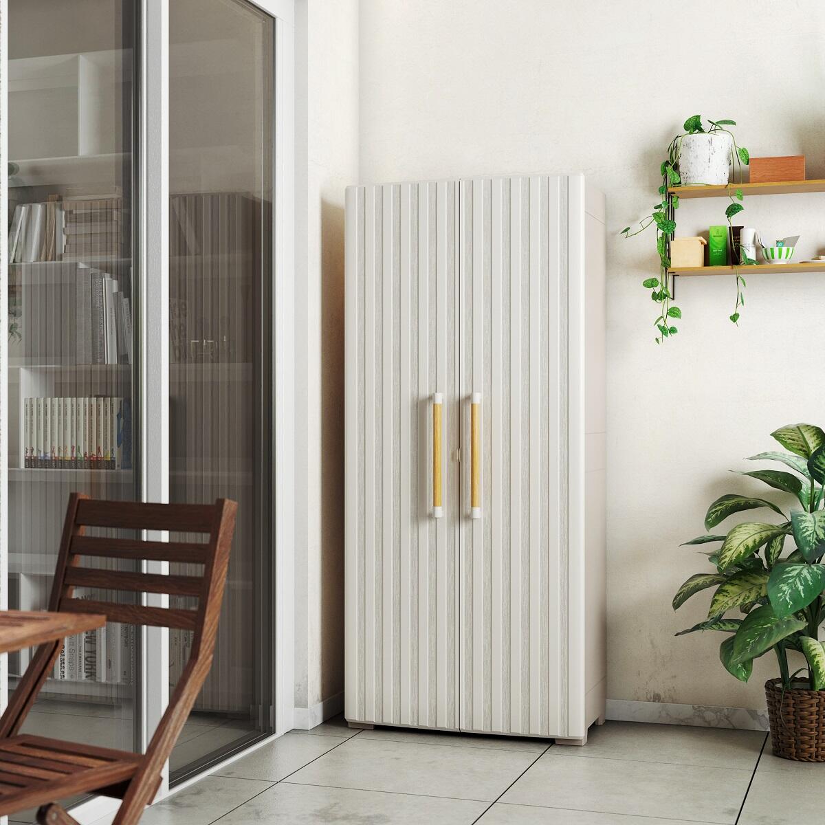 Armadio Da Esterno Keter Groove - Effetto Legno 80x45x180 Cm - Foto 14