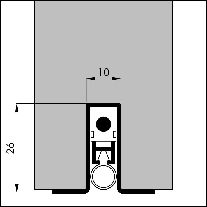 Plinthe acoustique et thermique en aluminium pour porte de 73 cm - 3