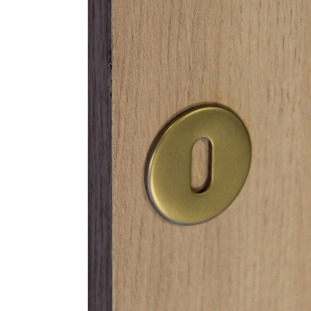 2 rosaces adhésives LINEA BERTOMANI trou de clé Chemin fer laiton satiné G6