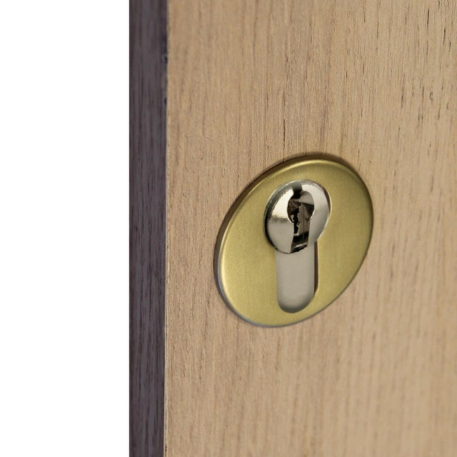 2 rosaces adhésives LINEA BERTOMANI trou de cylindre Chemin fer laiton satiné G6