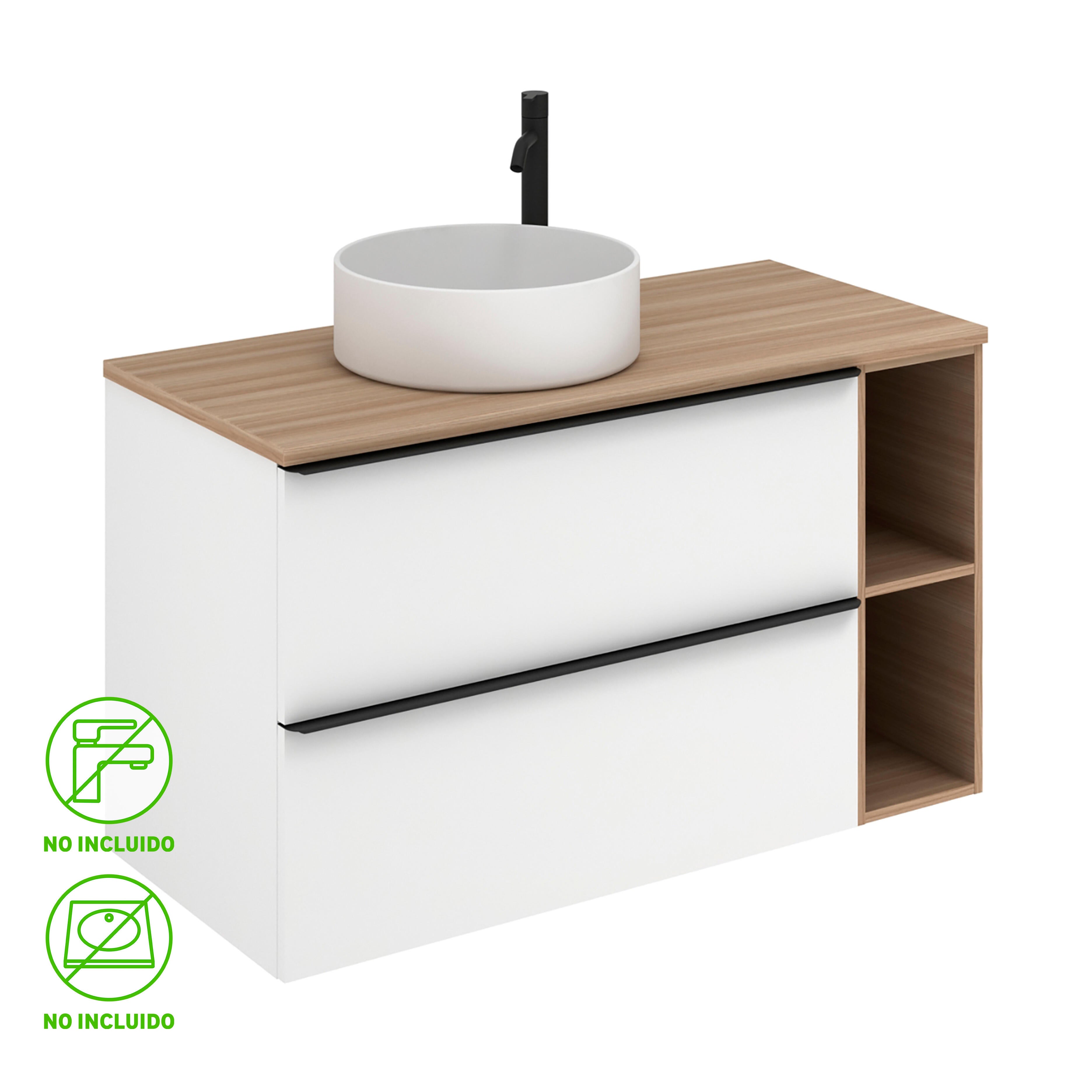 Mueble de baño komplett blanco 100x45 cm