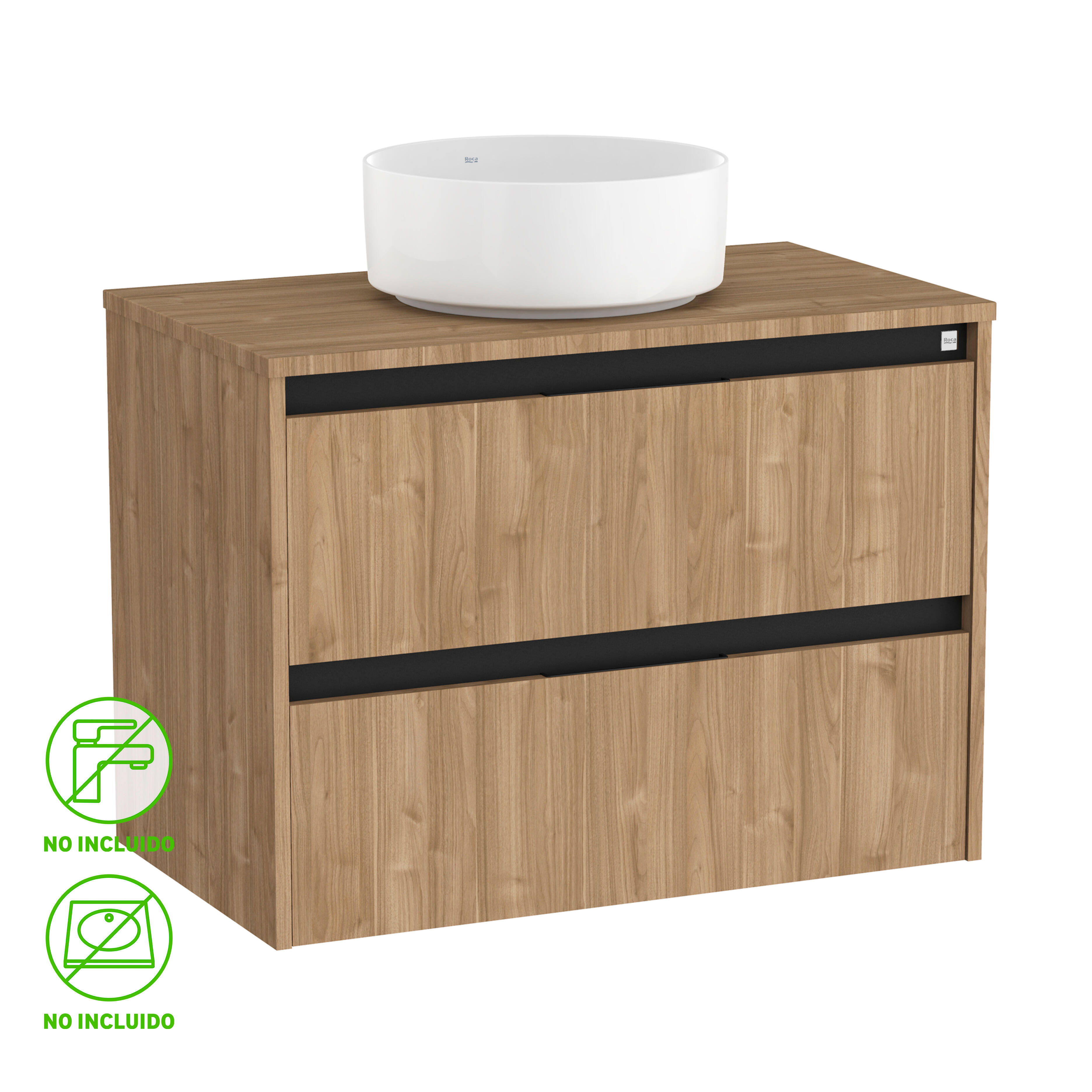 Mueble de baño Alpine nogal 79x46 cm (lavabo no incluido) - 5