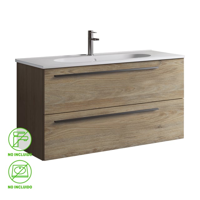 Mueble de baño Mia chapa roble 100x45 cm (lavabo no incluido)