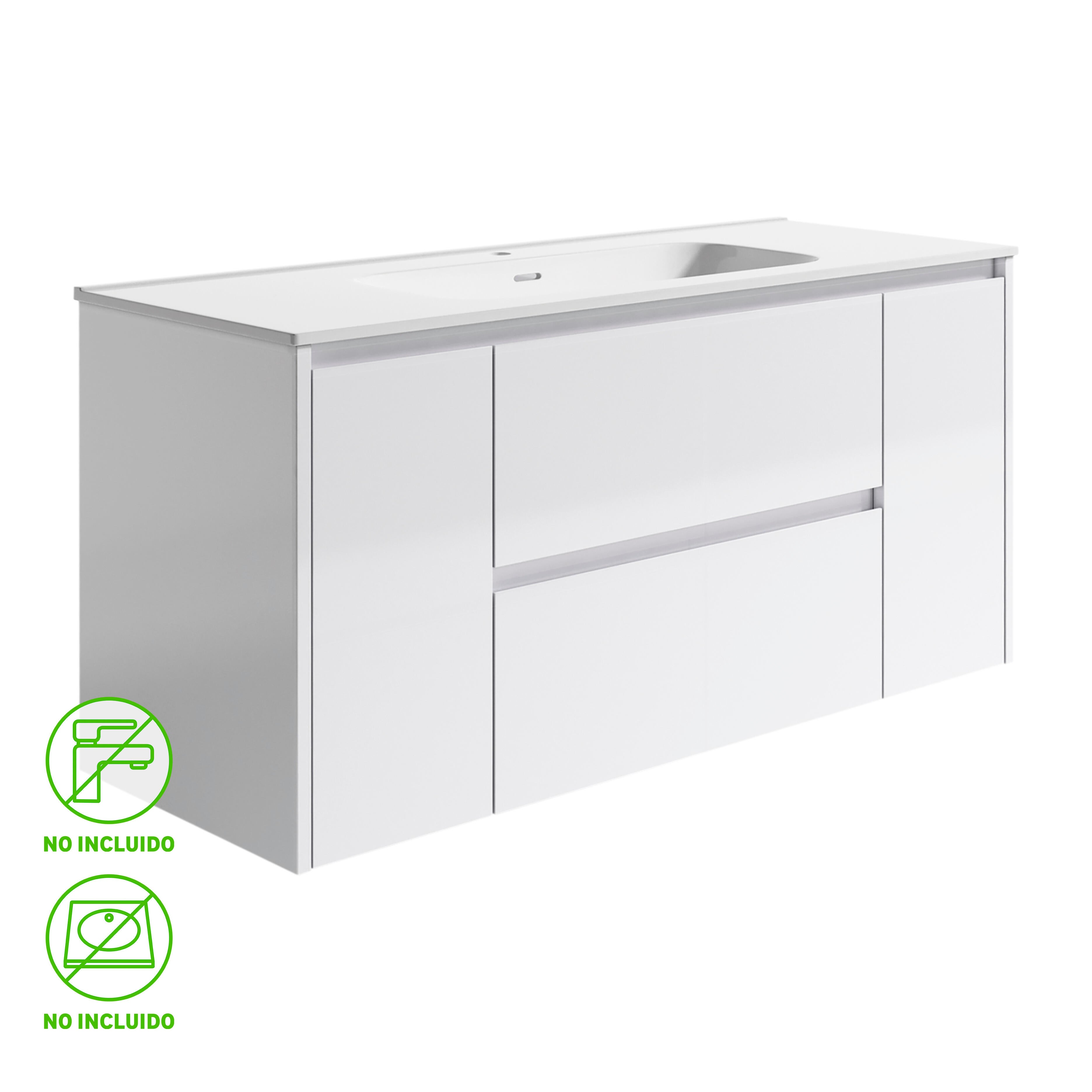 Mueble de baño moon blanco 120x48 cm (lavabo no incluido)