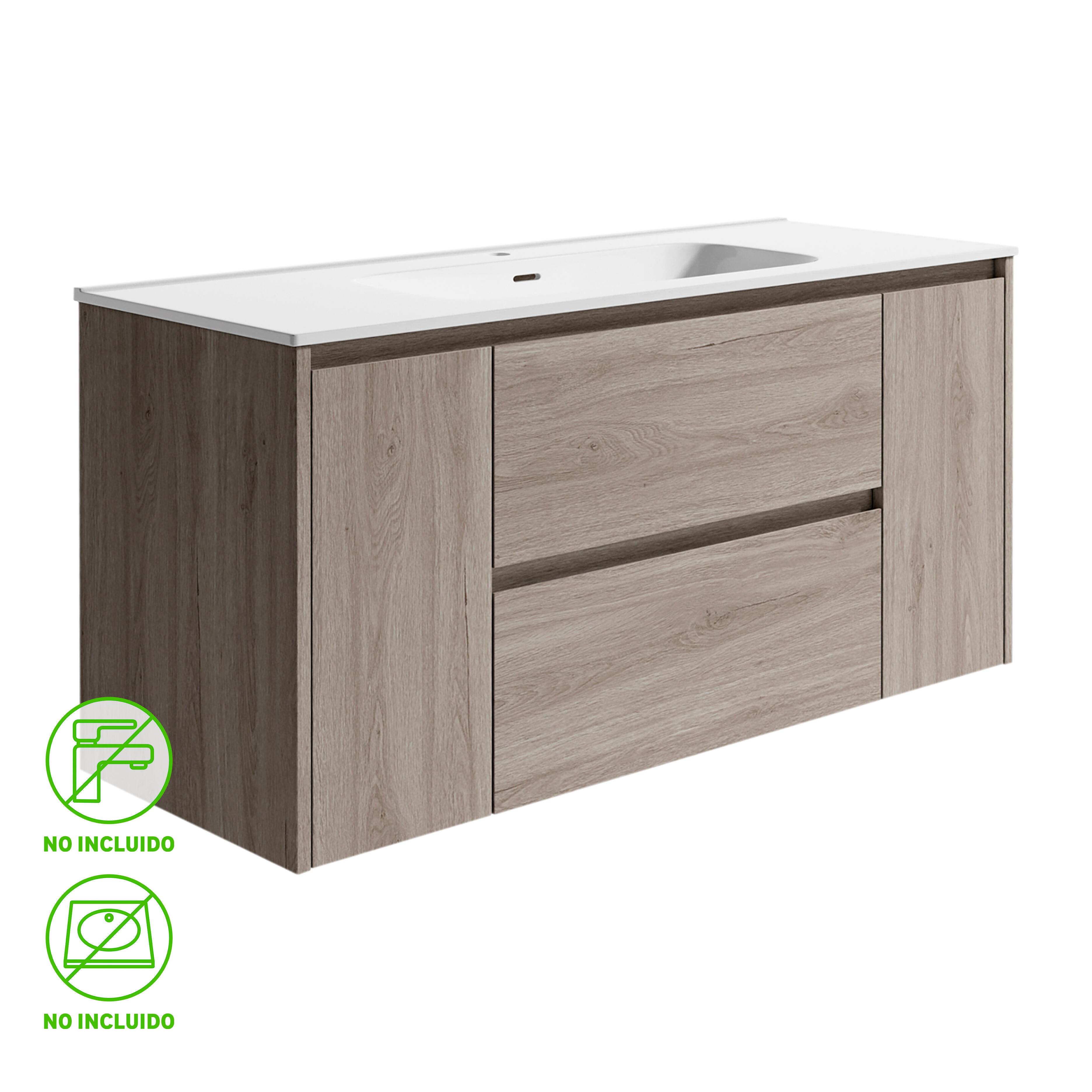 Mueble de baño moon roble gris 120x48 cm (lavabo no incluido)