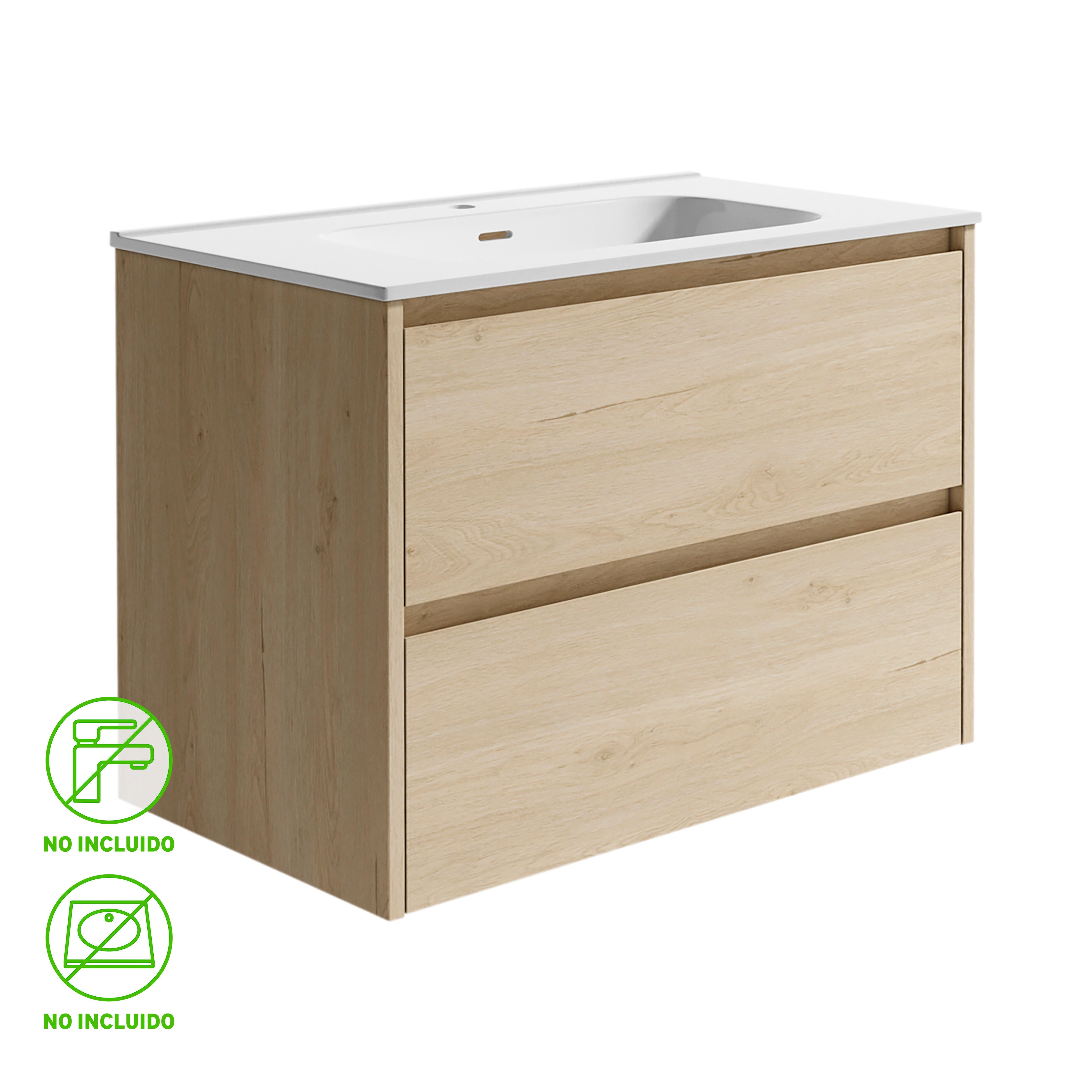 Mueble de baño moon roble 80x48 cm (lavabo no incluido)