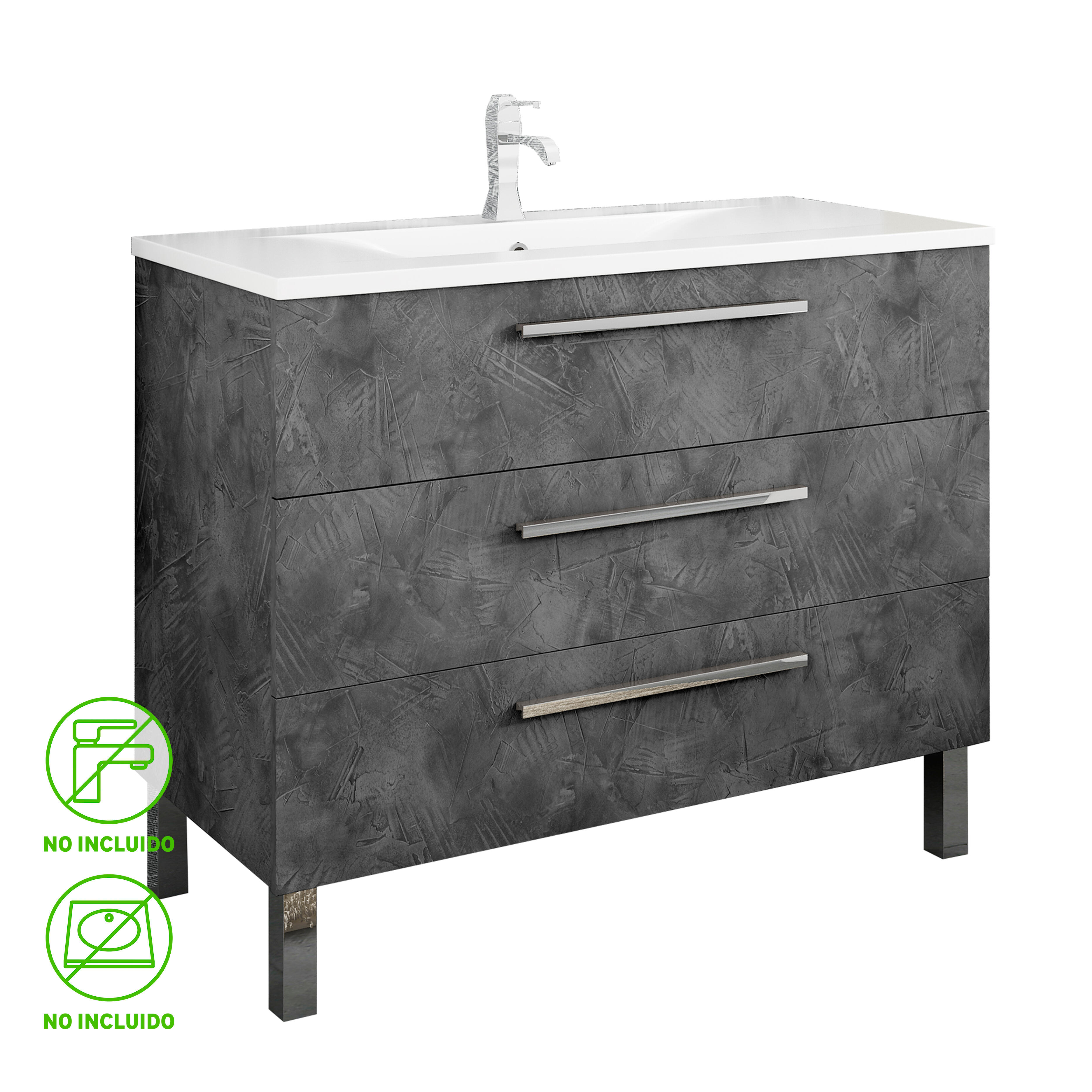 Mueble de baño madrid grafito 100x45 cm