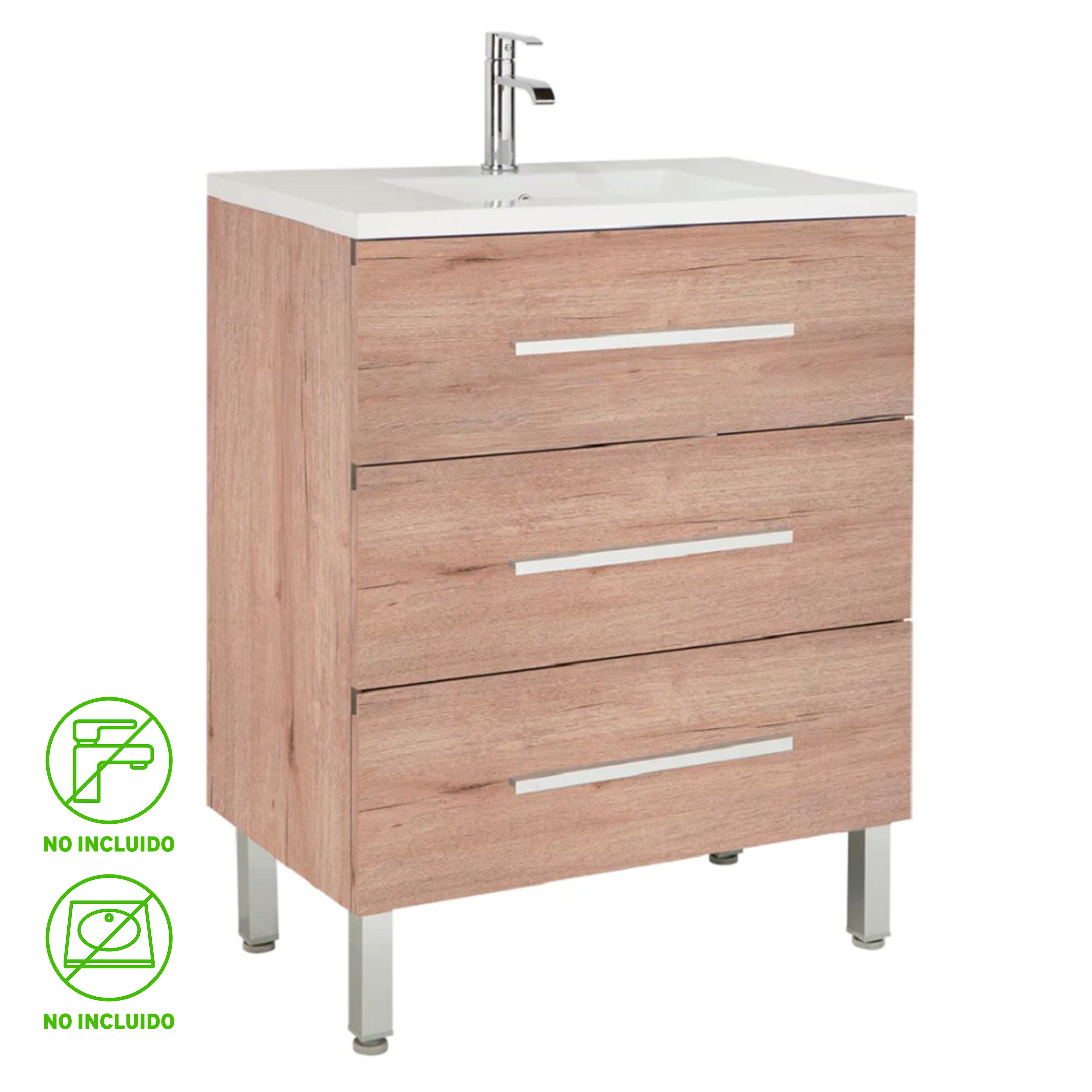 Mueble de baño madrid roble oscuro 100x45 cm