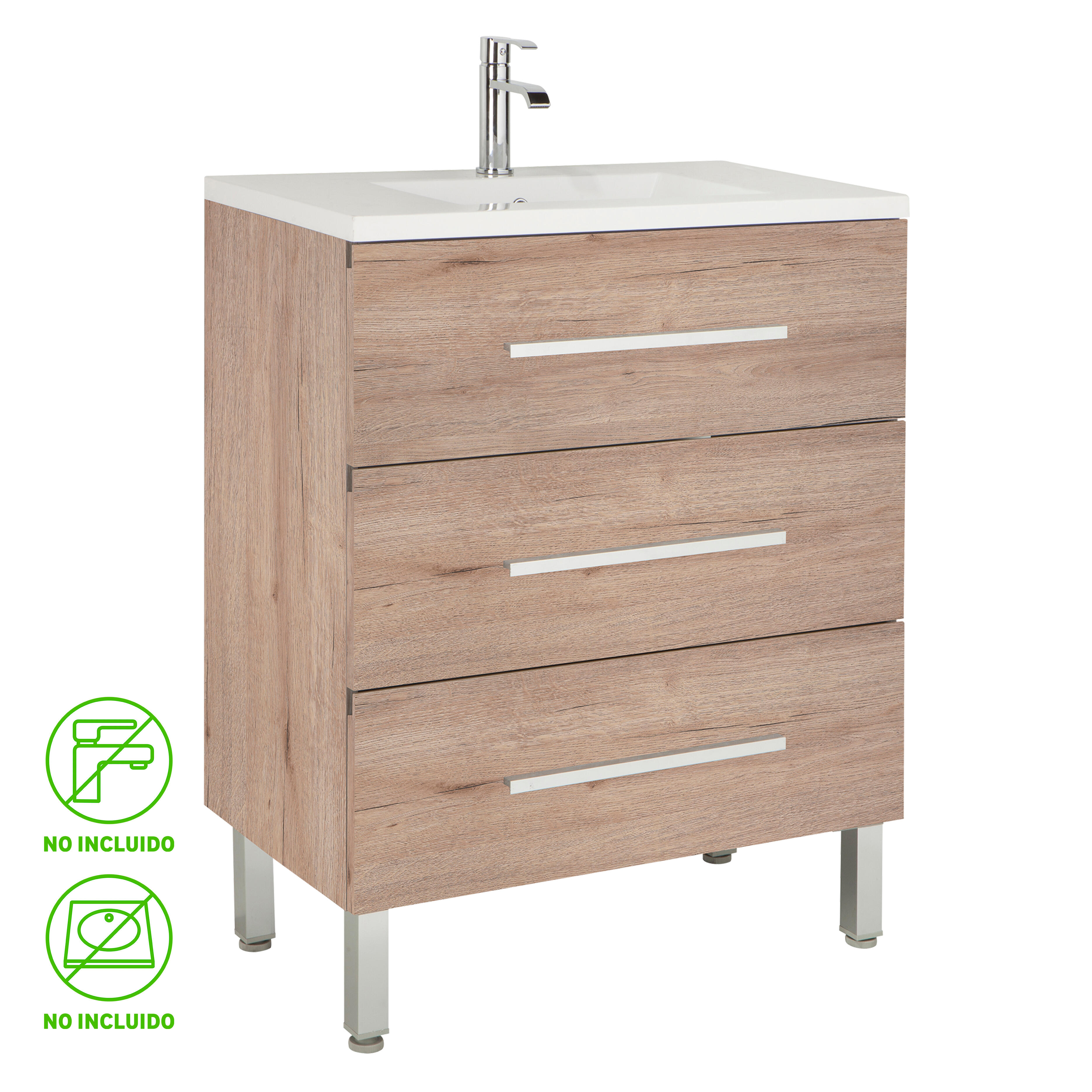 Mueble de baño madrid roble 60x40 cm