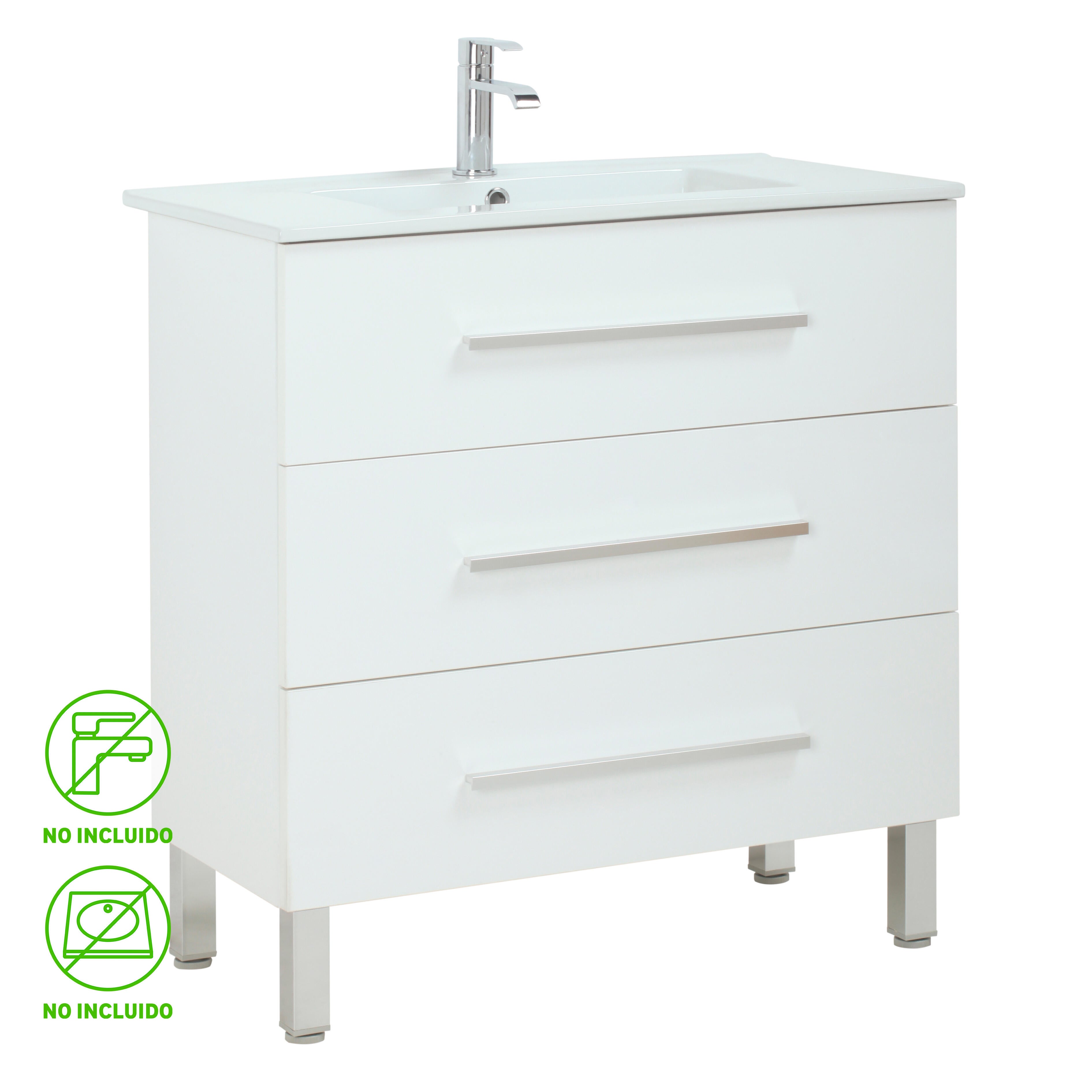 Mueble de baño madrid blanco 80x40 cm (lavabo no incluido)