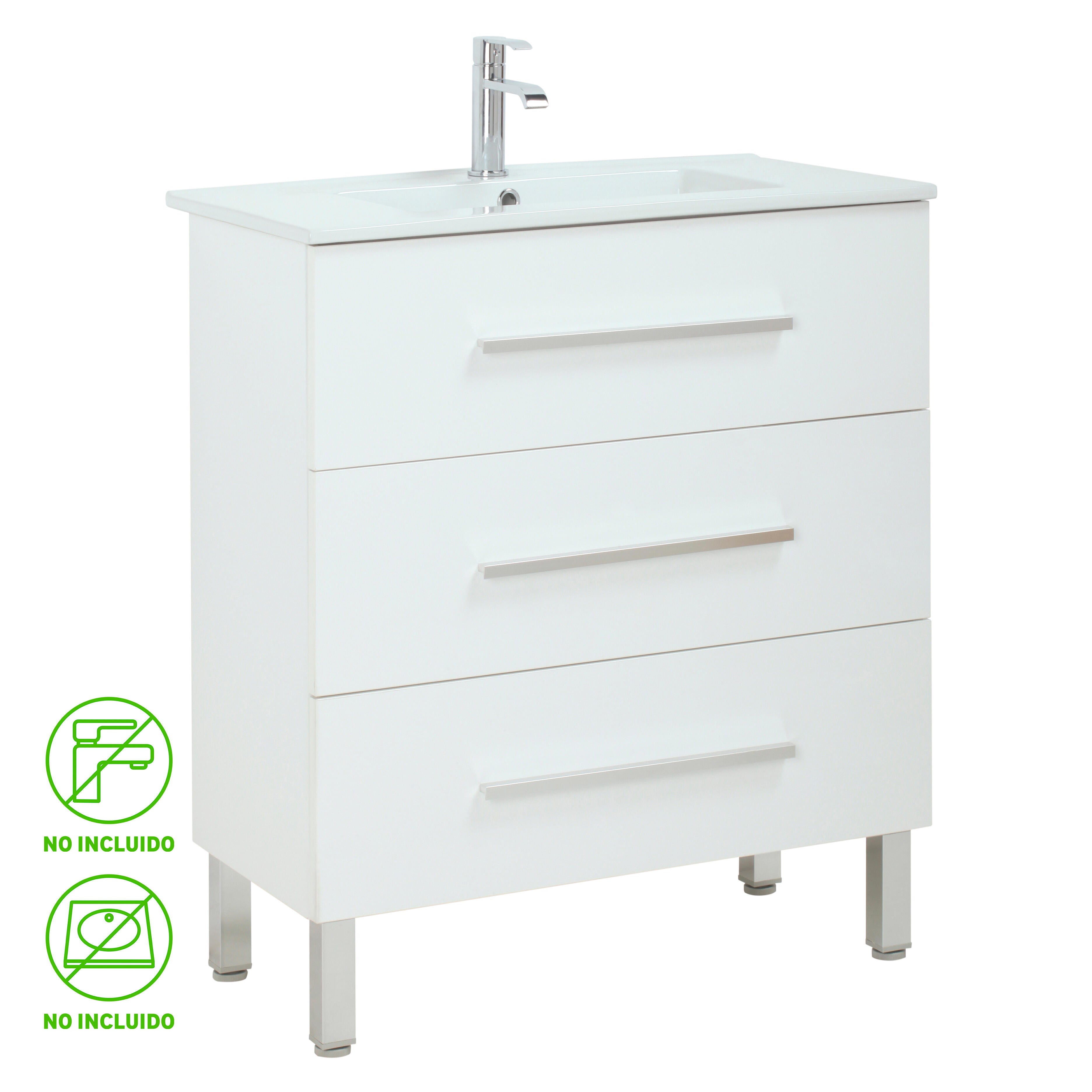 Mueble de baño madrid blanco 60x40 cm (lavabo no incluido)