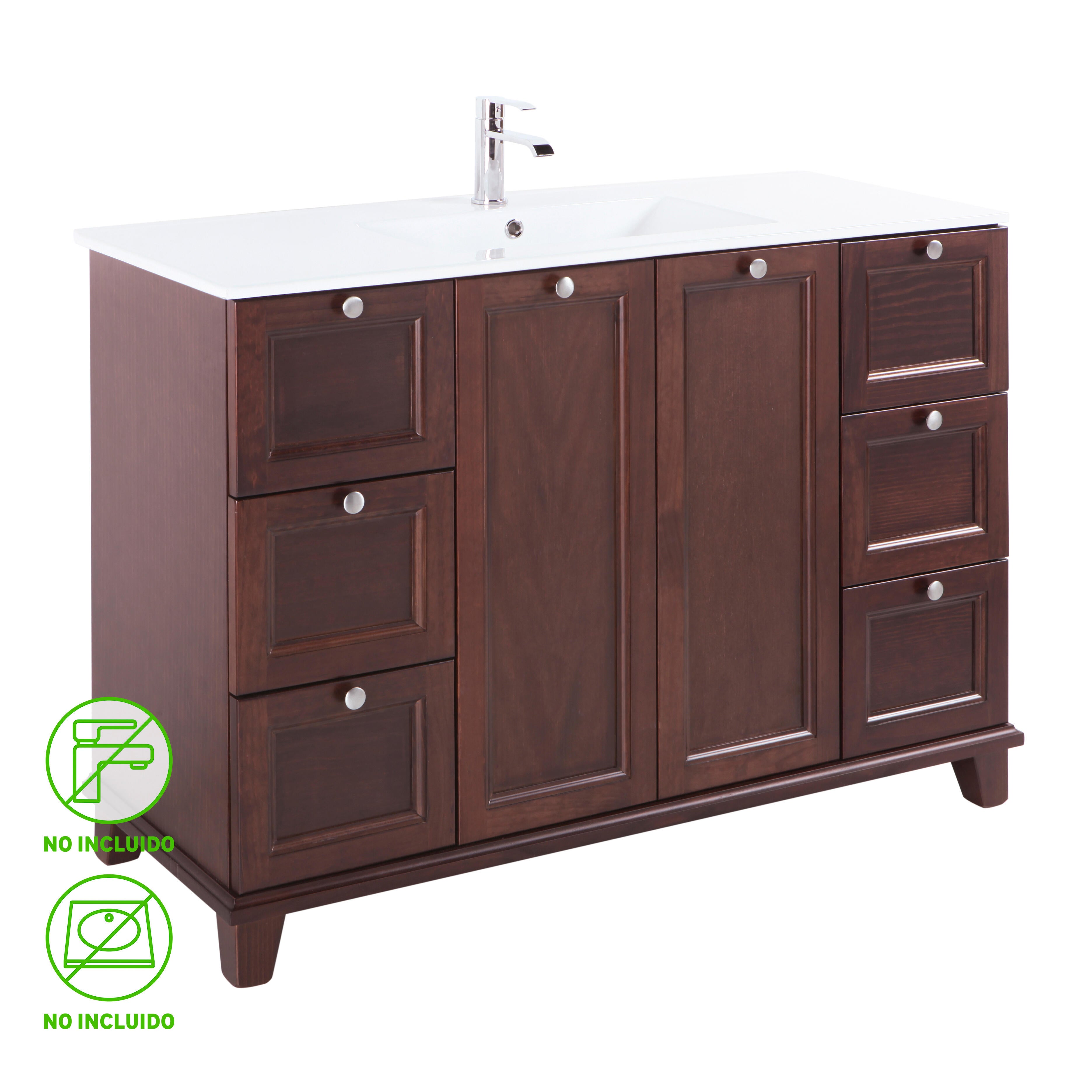 Mueble de baño unike nogal 120x45 cm (lavabo no incluido)