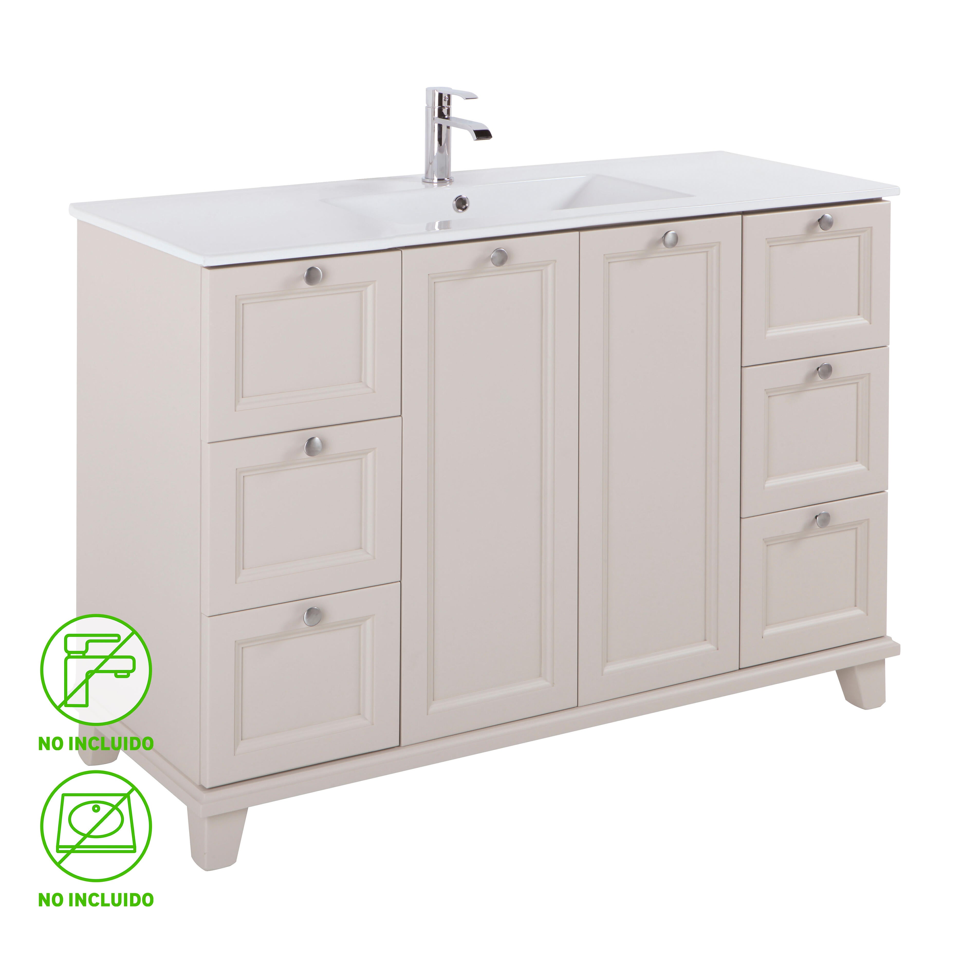 Mueble de baño unike perla 120x45 cm (lavabo no incluido)