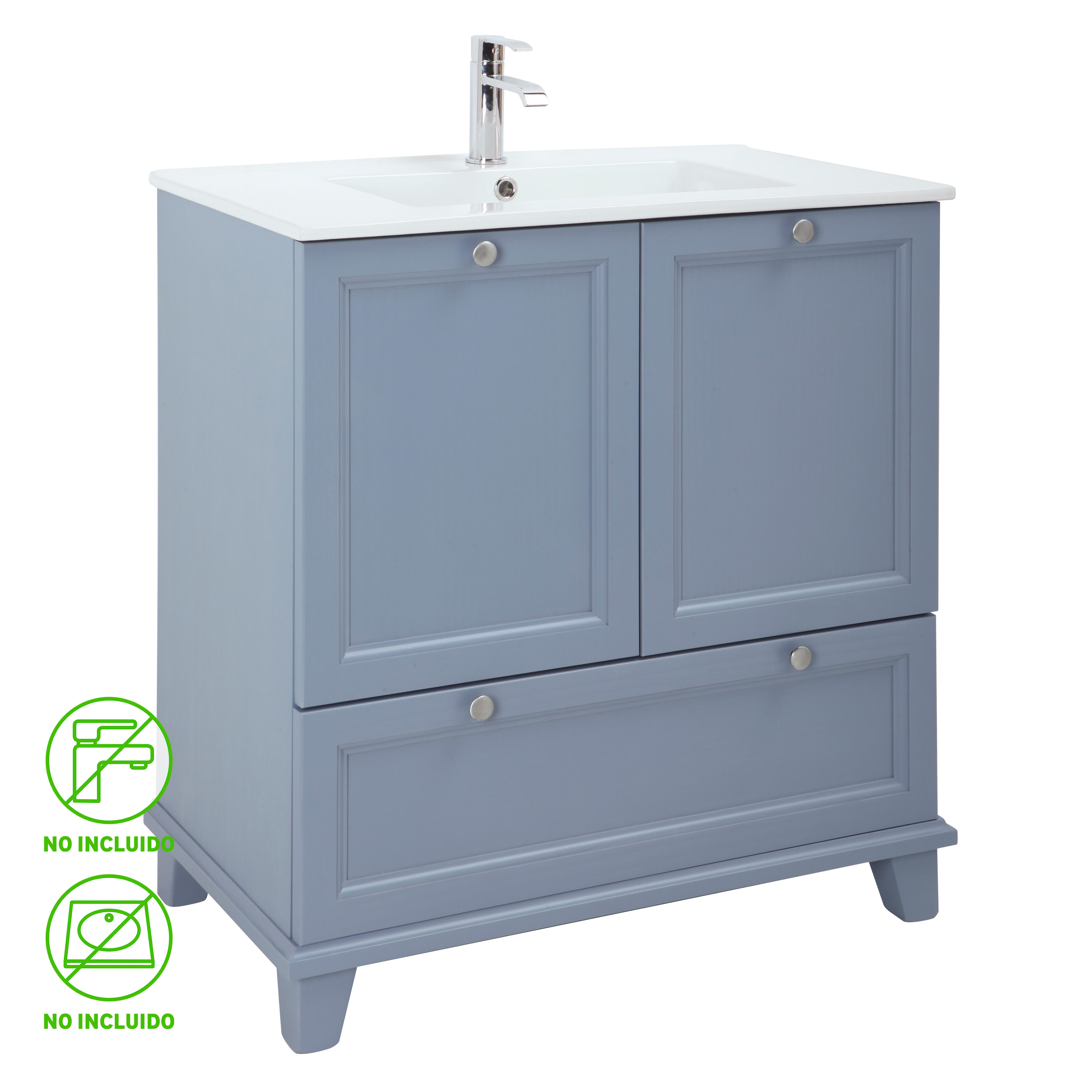 Mueble de baño unike azul 80x45 cm (lavabo no incluido)