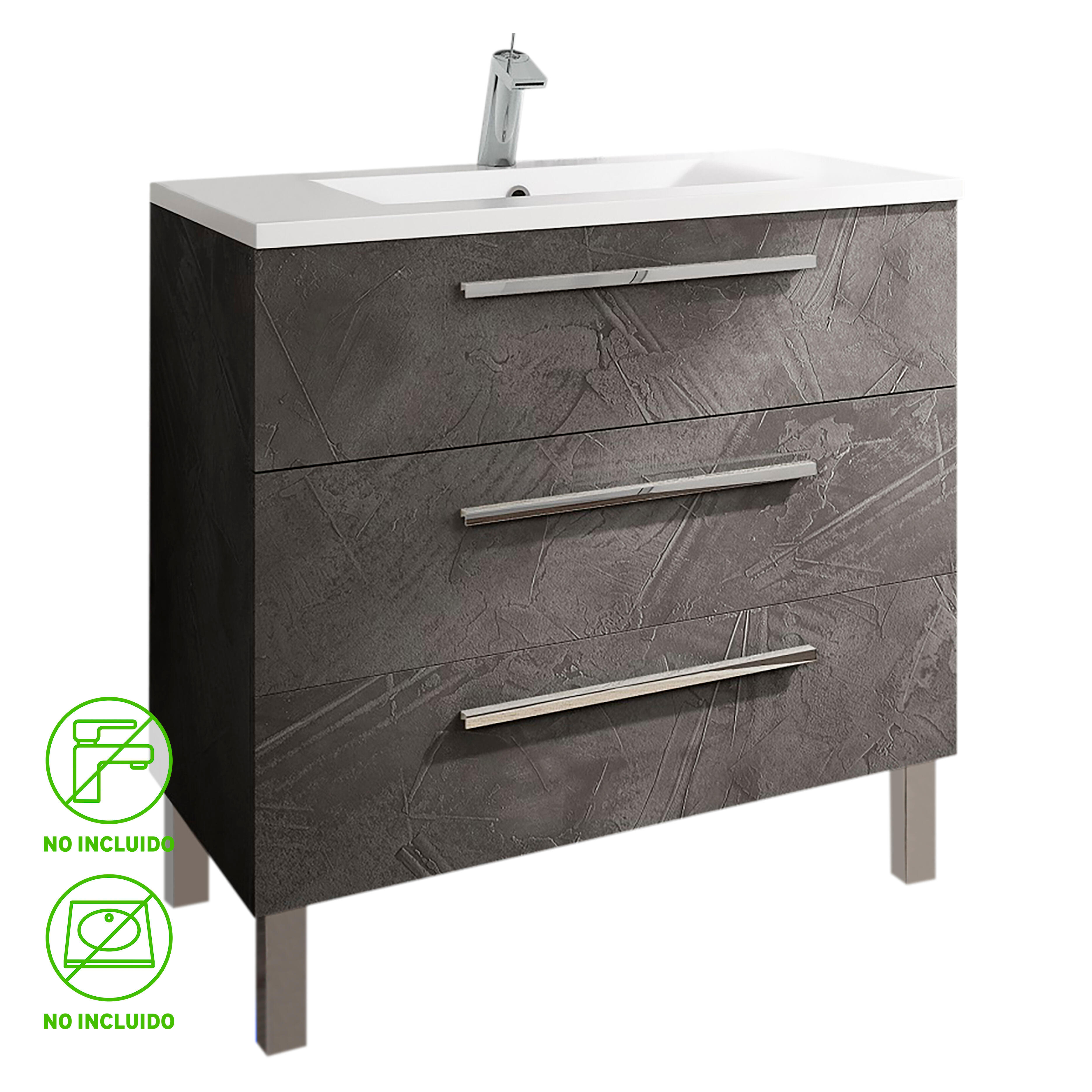 Mueble de baño madrid grafito 80x45 cm (lavabo no incluido)