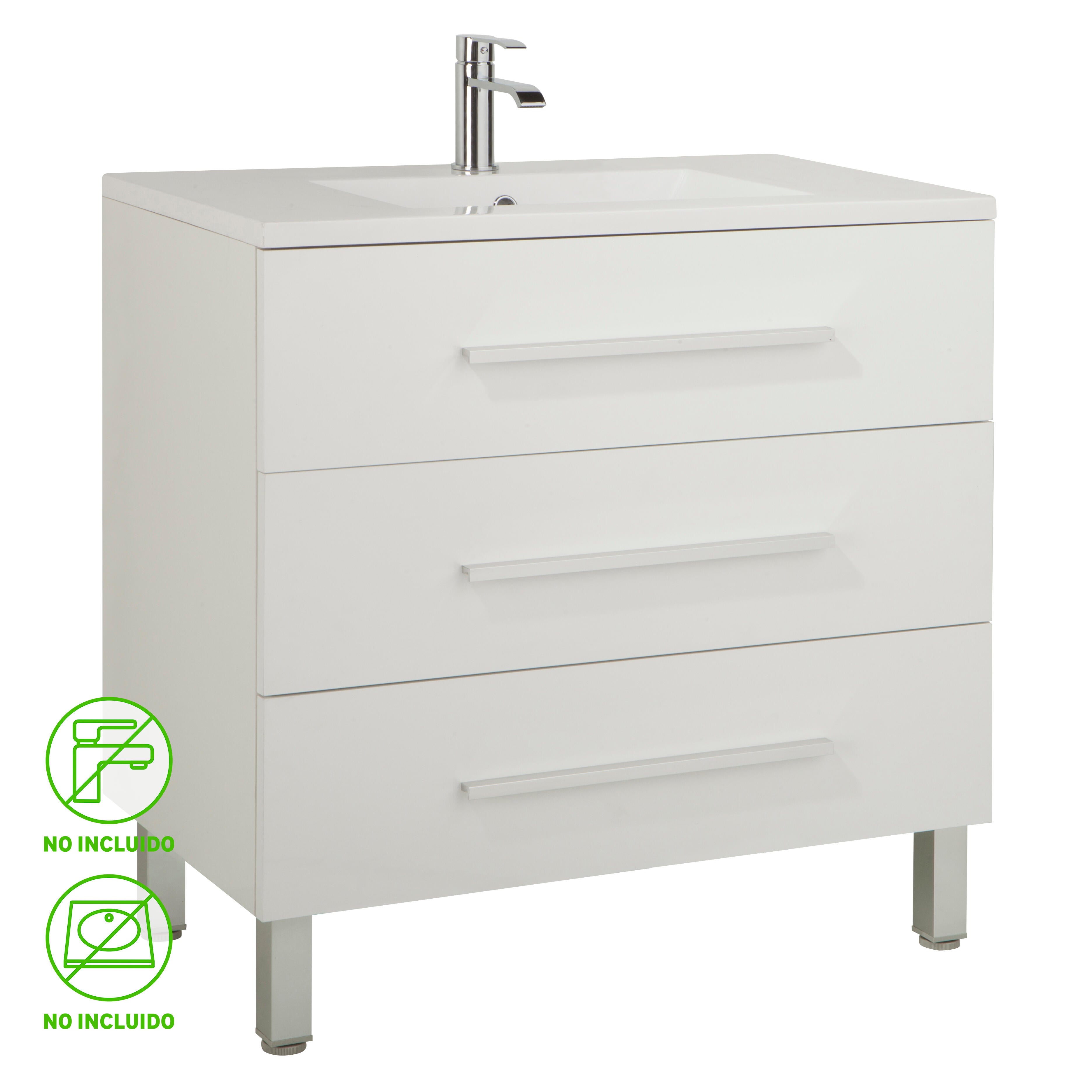 Mueble de baño madrid blanco 100x45 cm