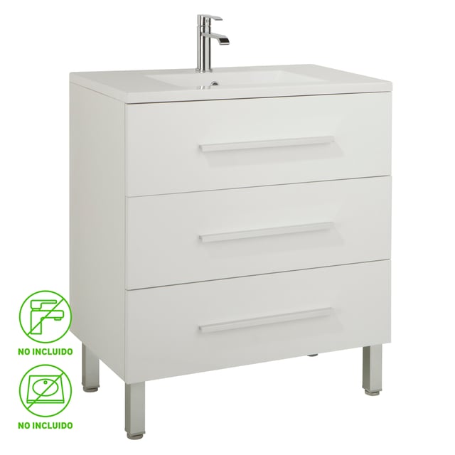 Mueble de baño Madrid blanco 80x45 cm (lavabo no incluido)