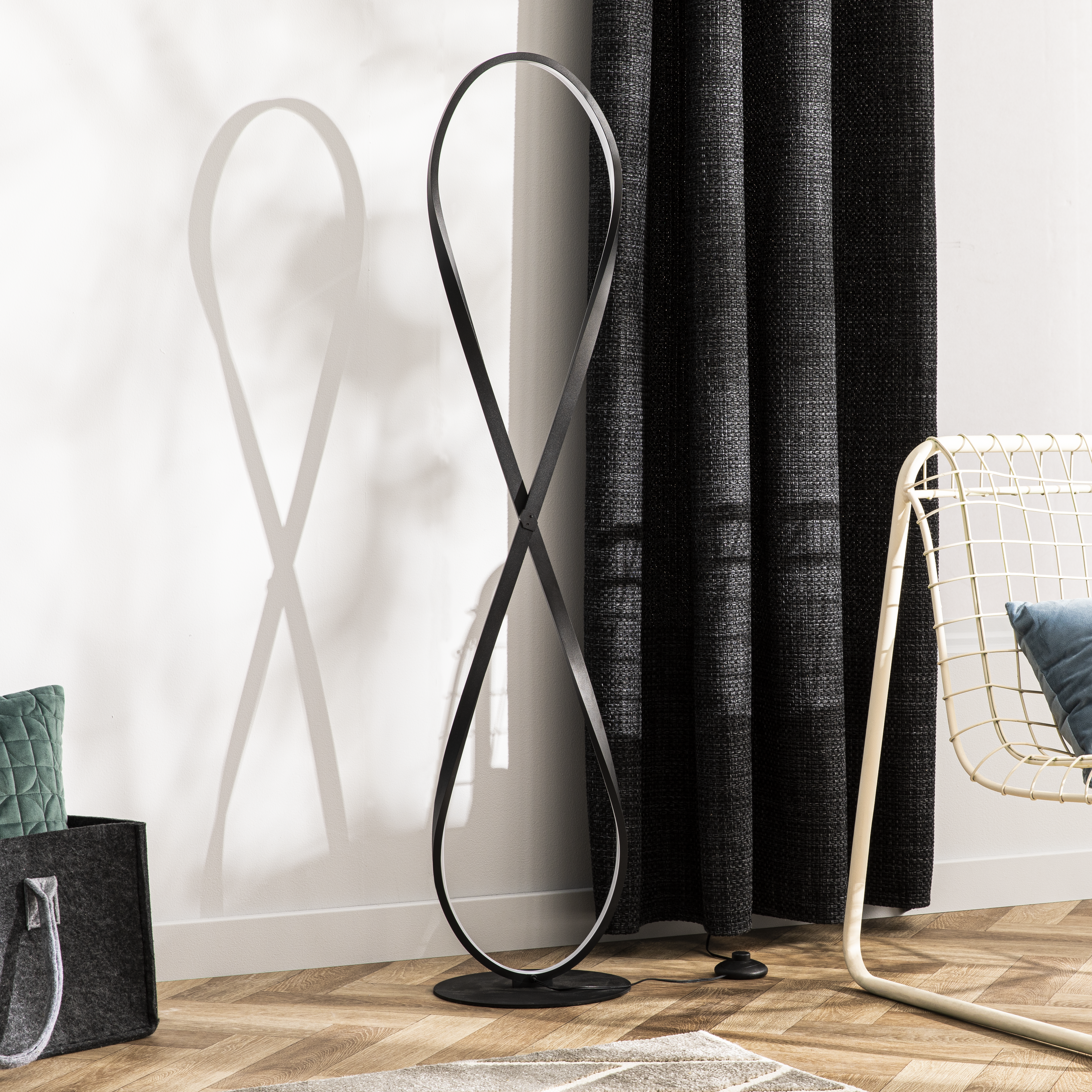 Lampadaire LED Esme, aluminium, noir, H.118 cm INSPIRE - 2