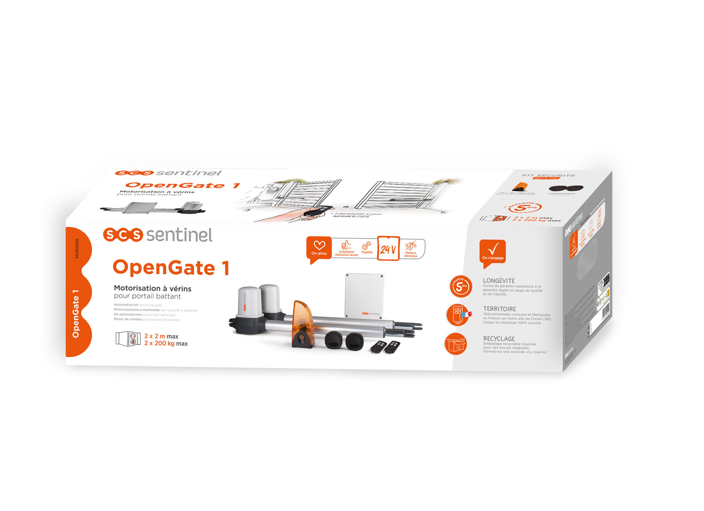 Motore per cancello doppia anta SCS SENTINEL OPENGATE 1 24 V - 6