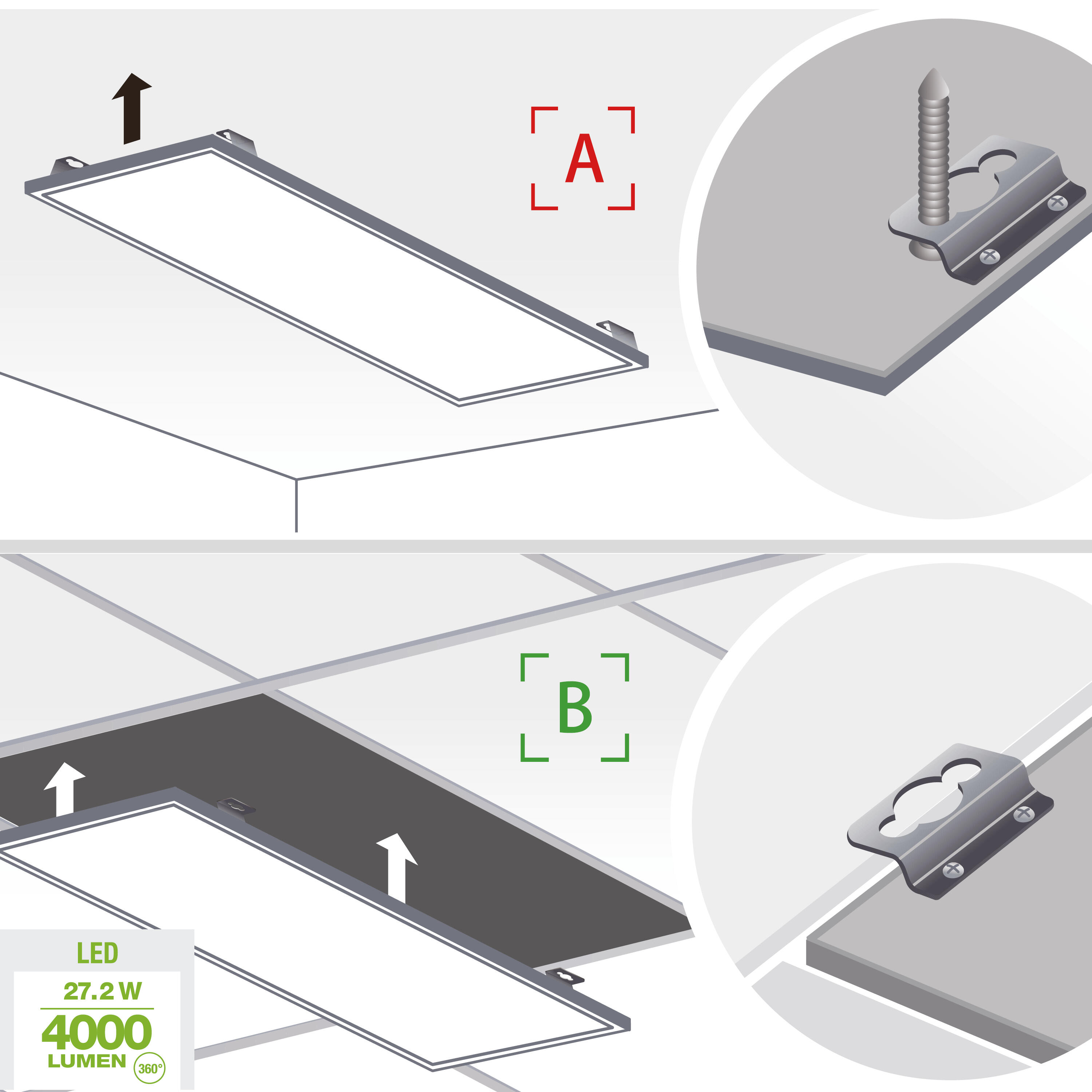 Panel LED Anvik czarny 30 x 120 cm Inspire - 6
