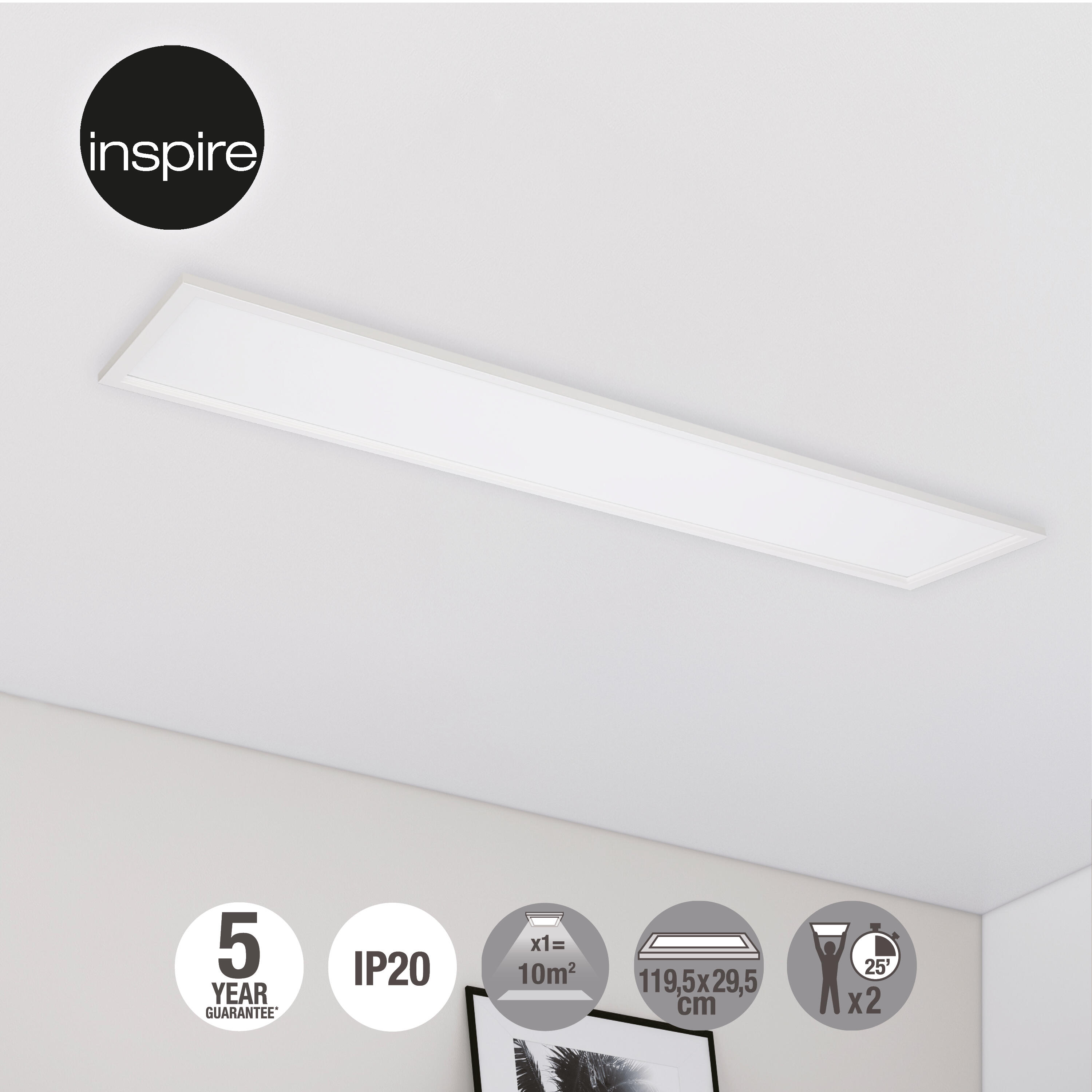 Panel LED Anvik IP20 30 x 120 cm 4000 lm Inspire - 10