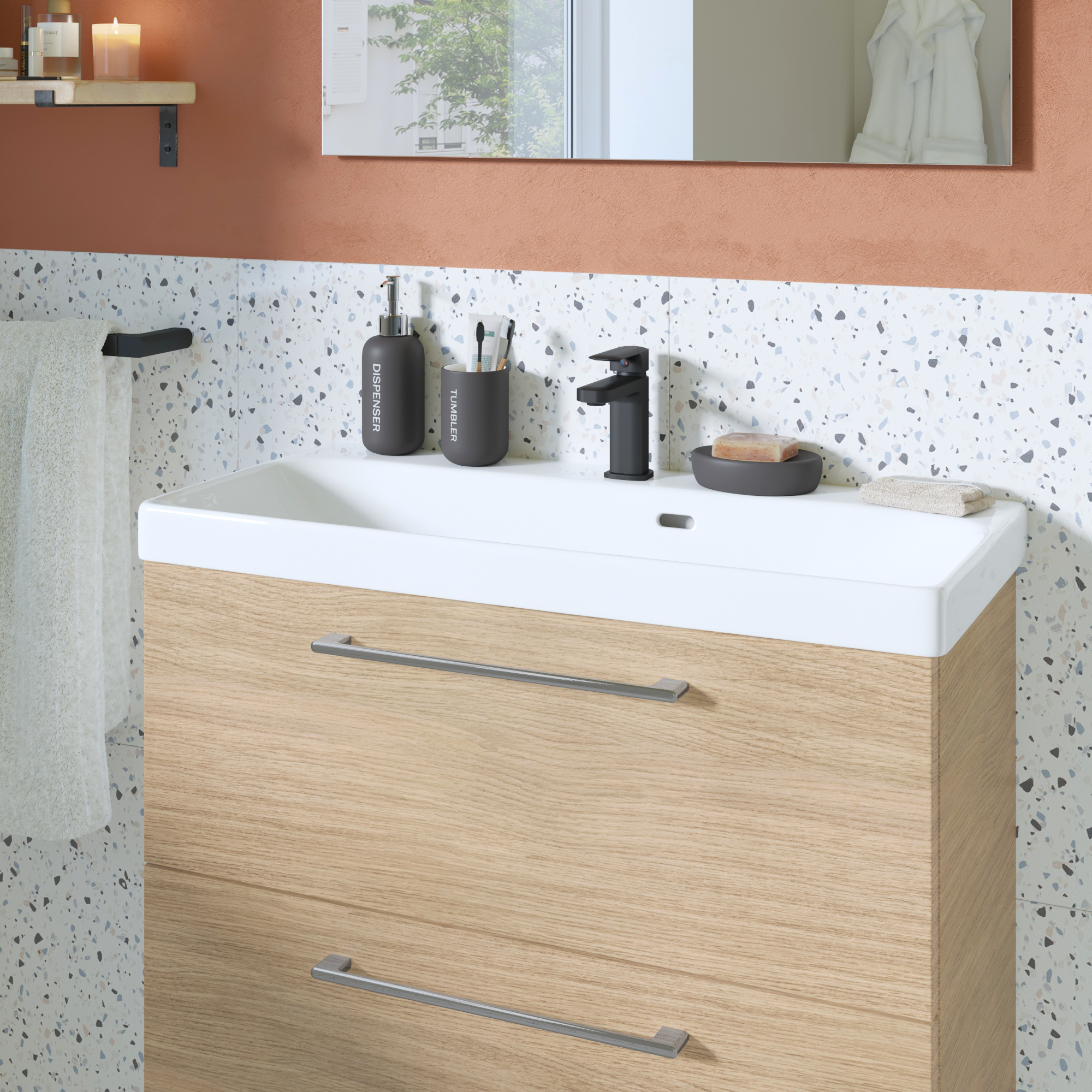 Plan simple vasque Remix Céramique l.76.3 x P.36.7 cm/vidage inclus - 7