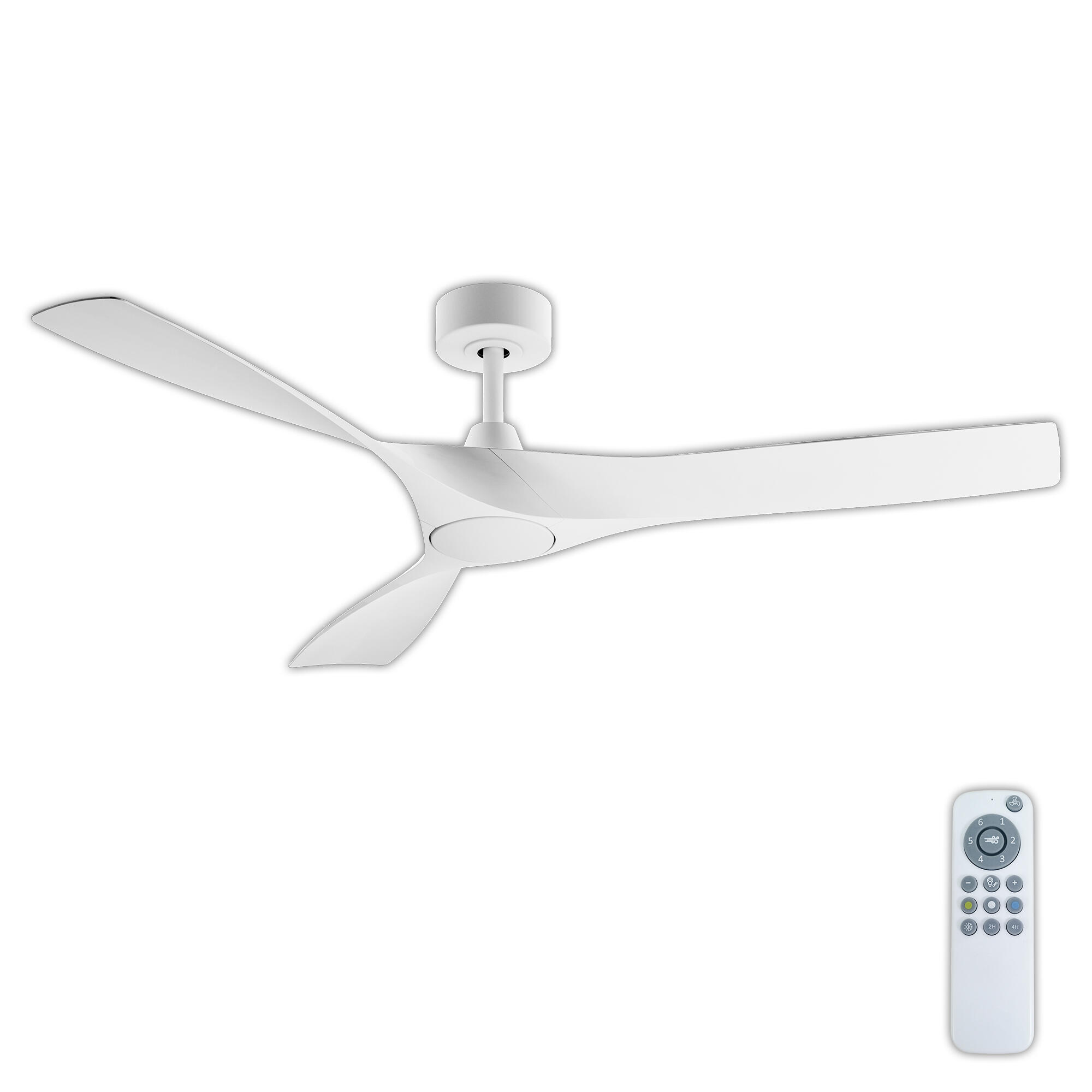 Ventilador de techo con luz motor dc aitana blanco 142 cm color luz regulable