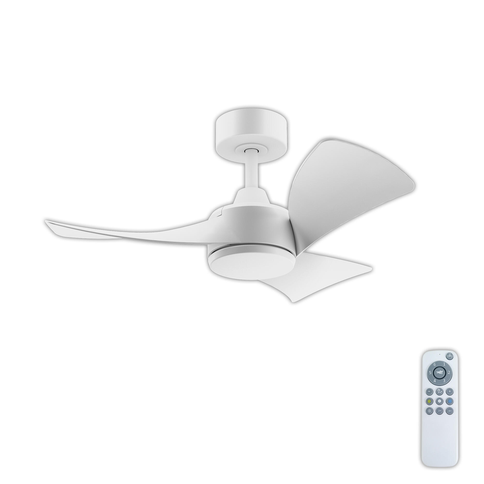 Proventa Ventilatore A Soffitto Con Plafoniera LED Dimmerabile 60W, 60cm, Telecomando, Luce Calda/Fredda, Modalità Estate/Inverno