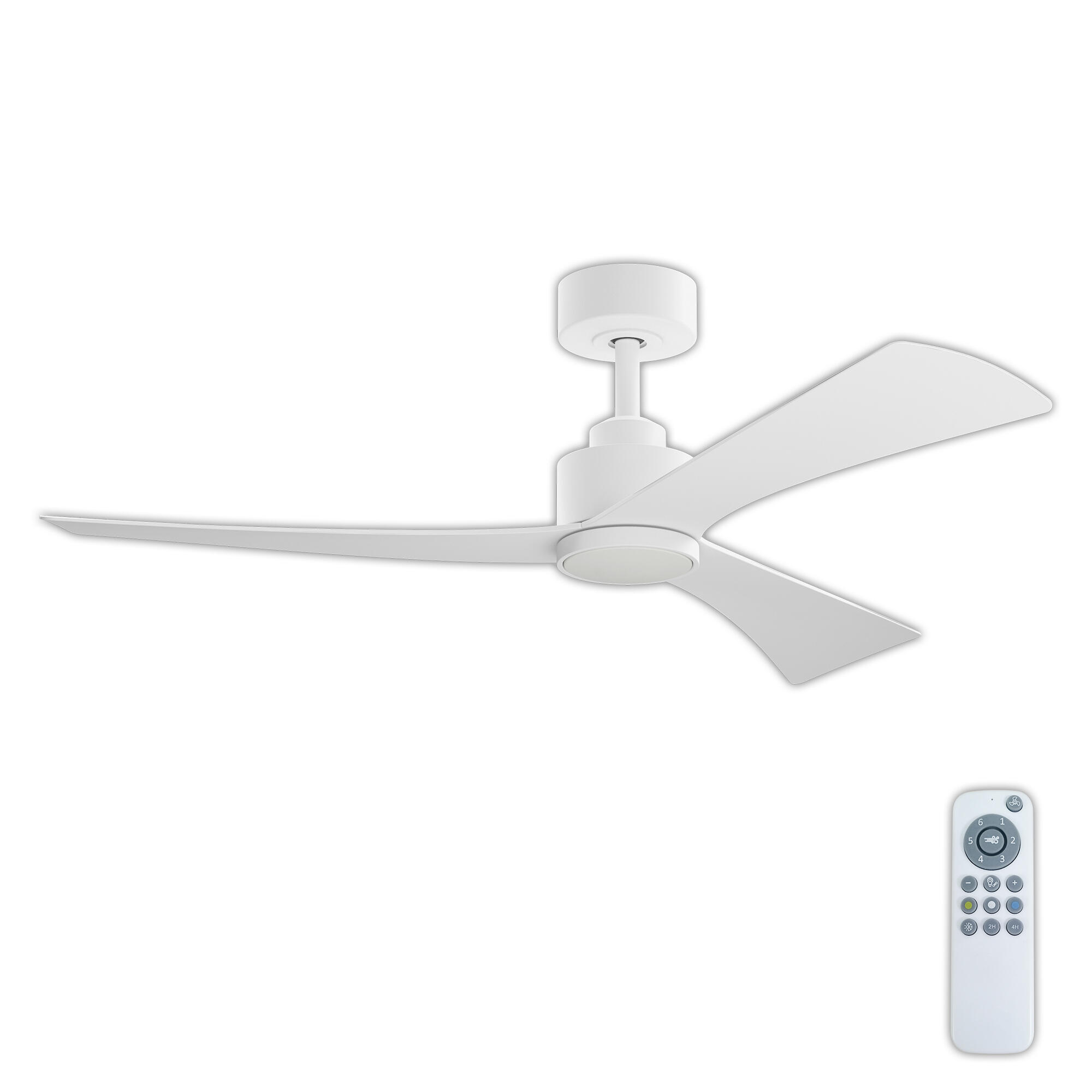 Ventilador de techo con luz silencioso DC Arte Confort Lau blanco 132 cm - 2