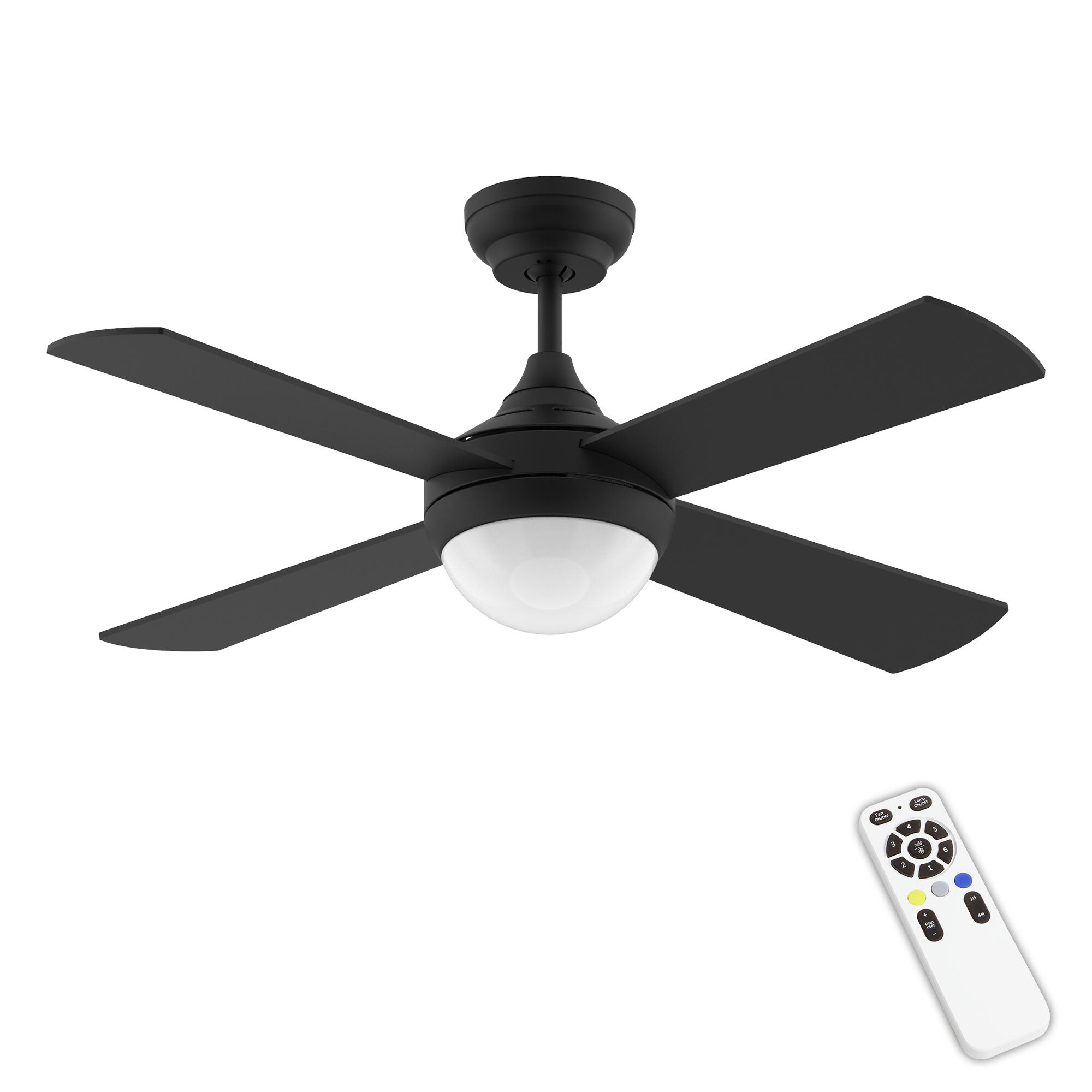 Ventilador de techo con luz silencioso DC Arte Confort Megia negro 122 cm - 3