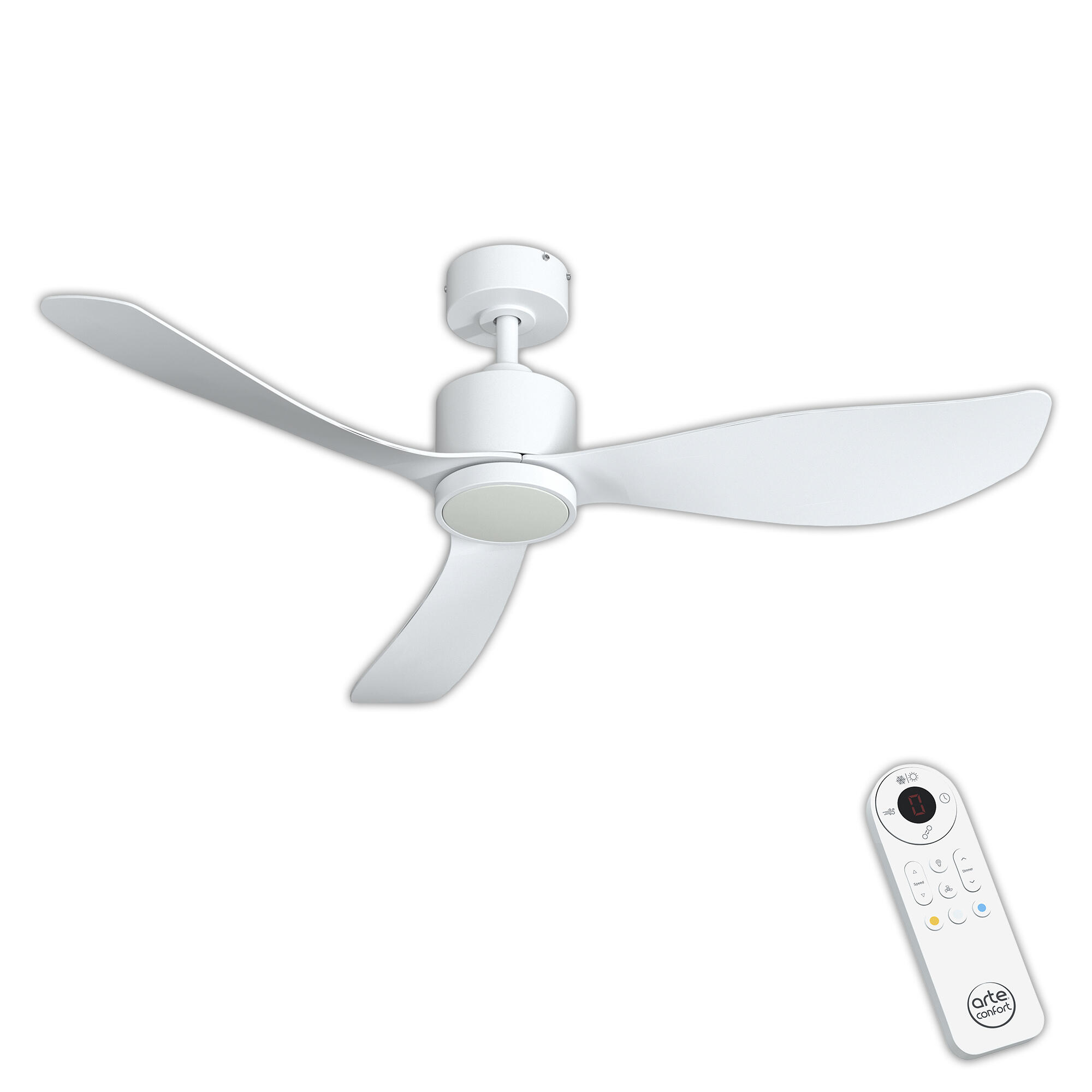 Ventilador de techo con luz silencioso DC Arte Confort Winglet blanco 132 cm - 2