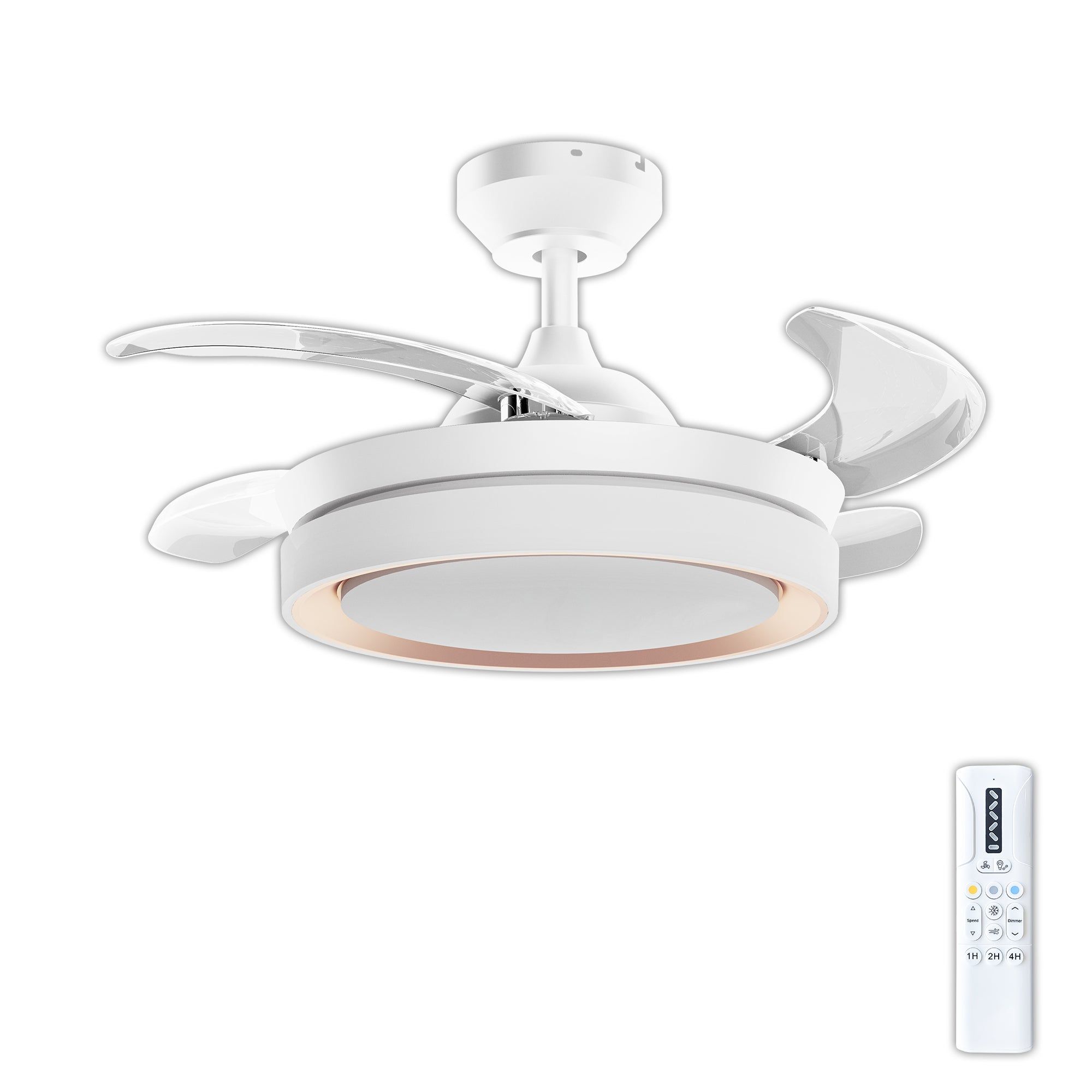 Ventilador de techo con luz retráctil silencioso DC Arte Confort Lily ...