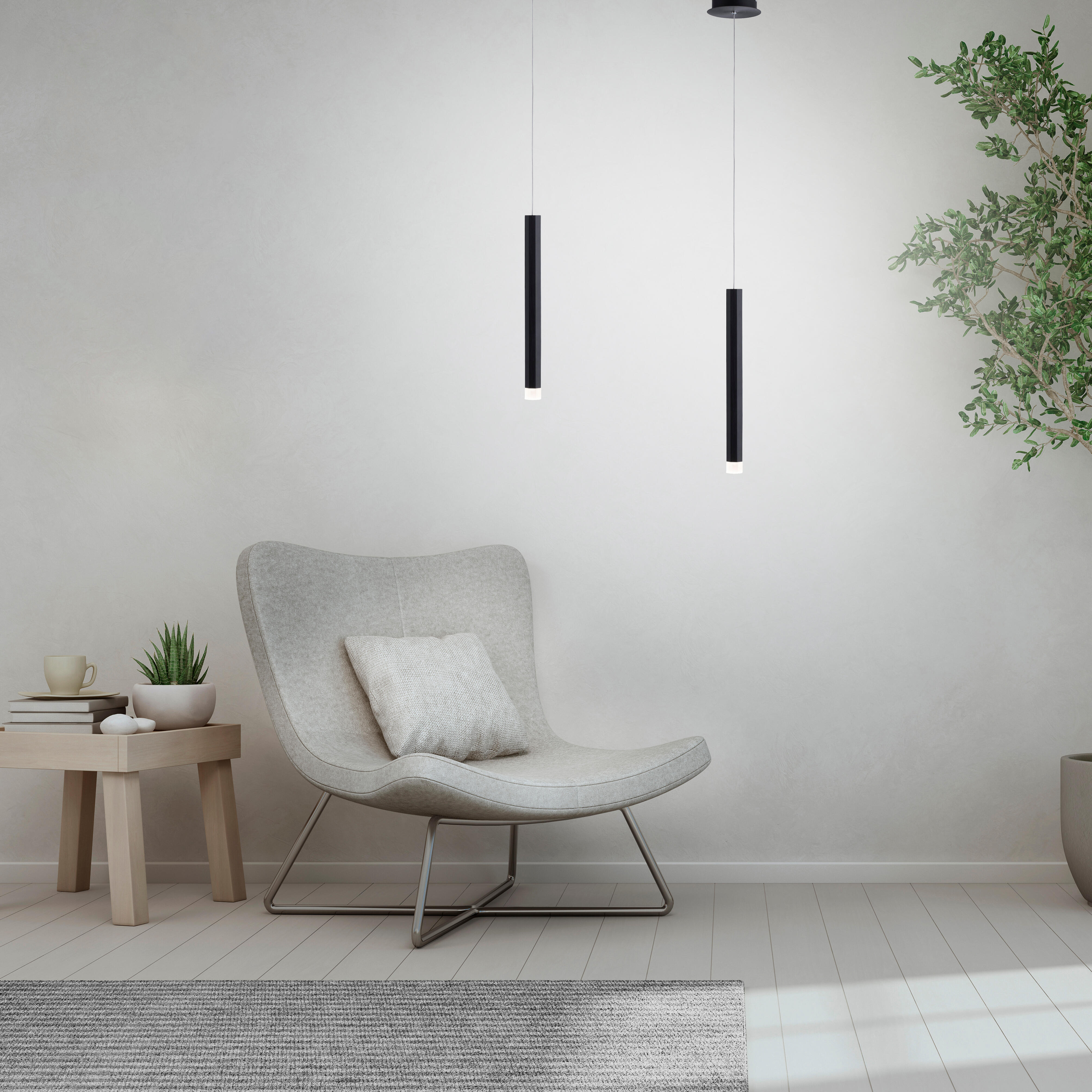 Lámpara de techo colgante negro 1 luz LED Bruno ø12 cm y 15 cm de ancho - 2