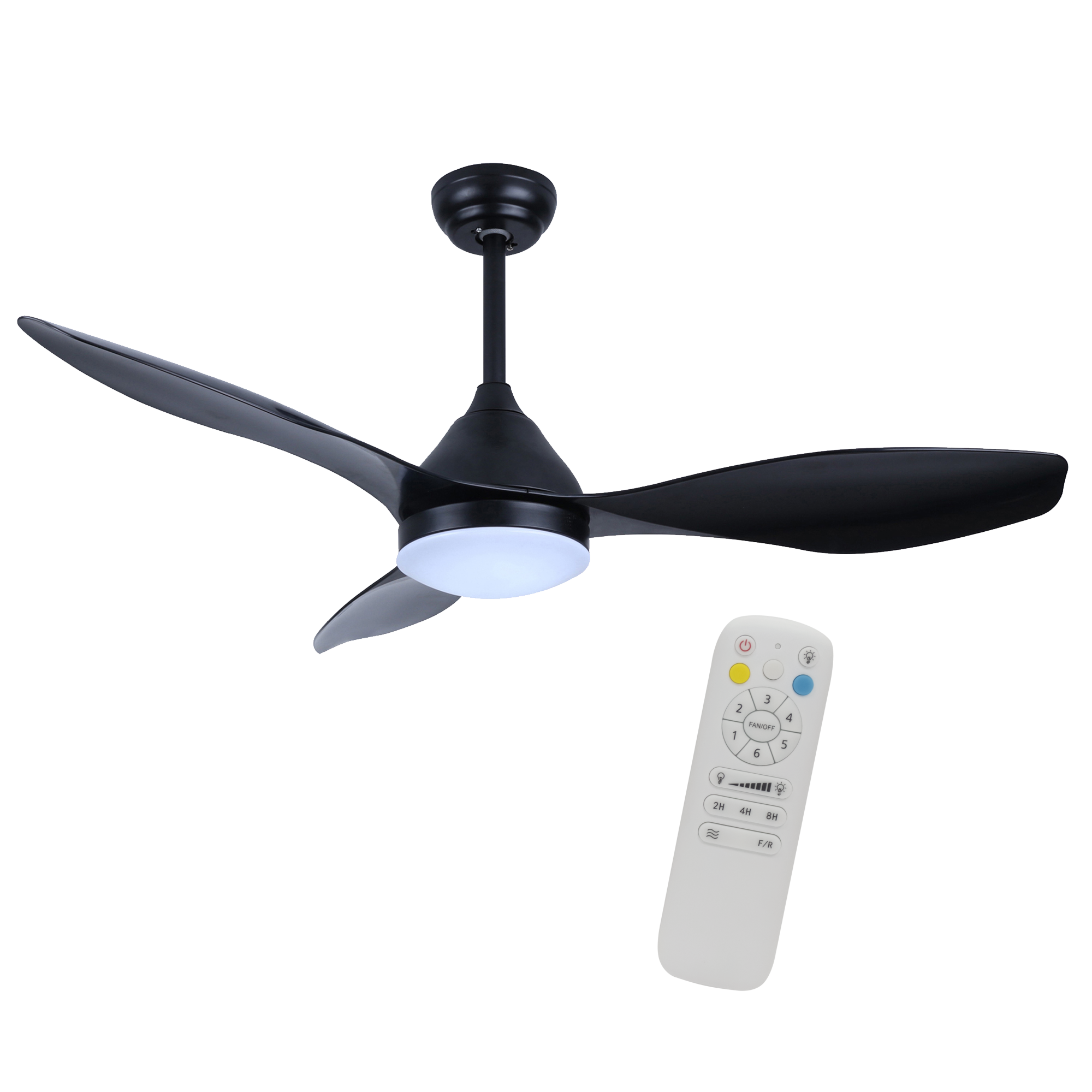Ventoinha de teto com 3 lâminas DC Cristal Record d122cm preto - 10